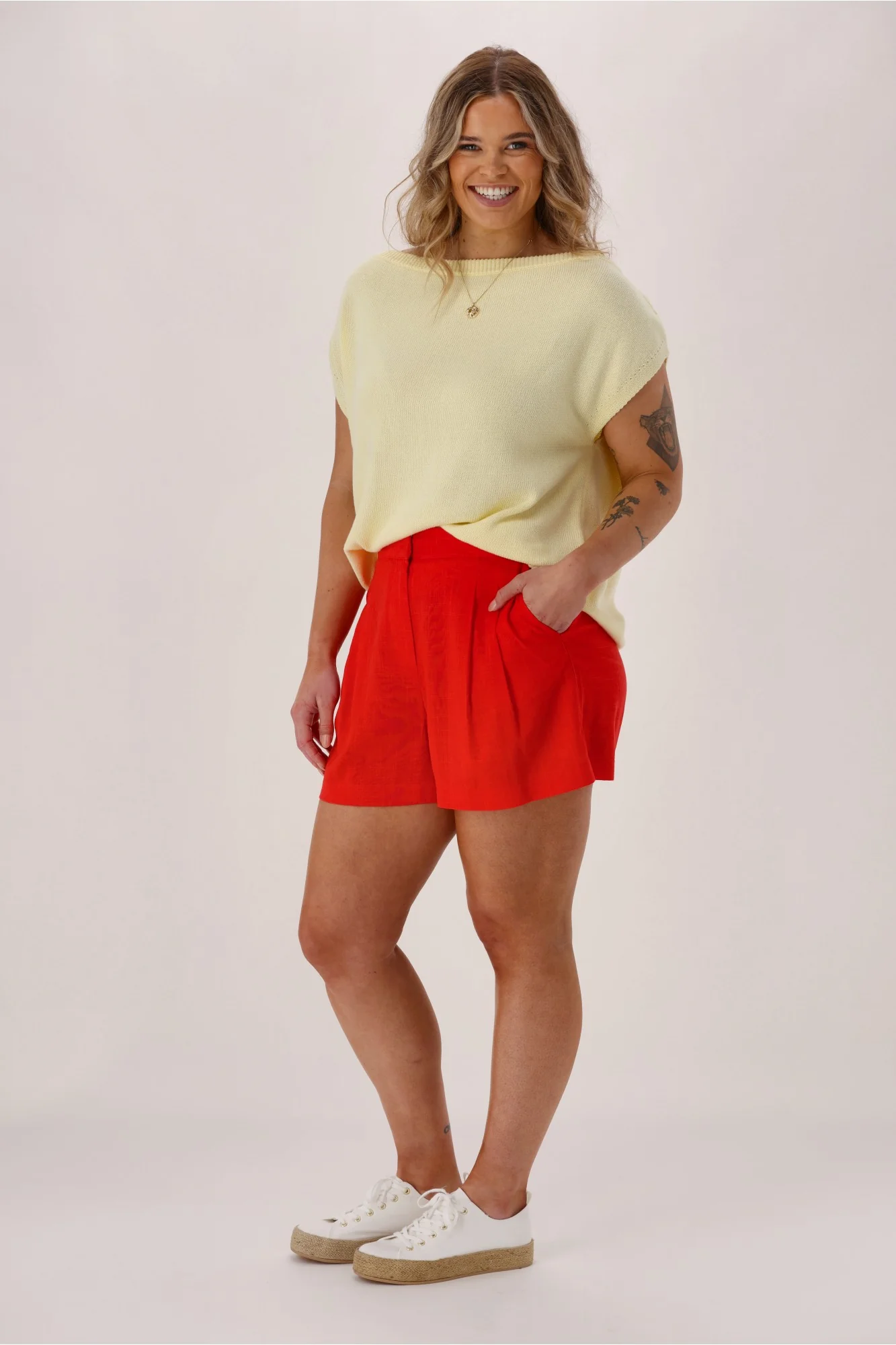 Shine On Label Avelina Linen Blend Shorts Coral - Image 6