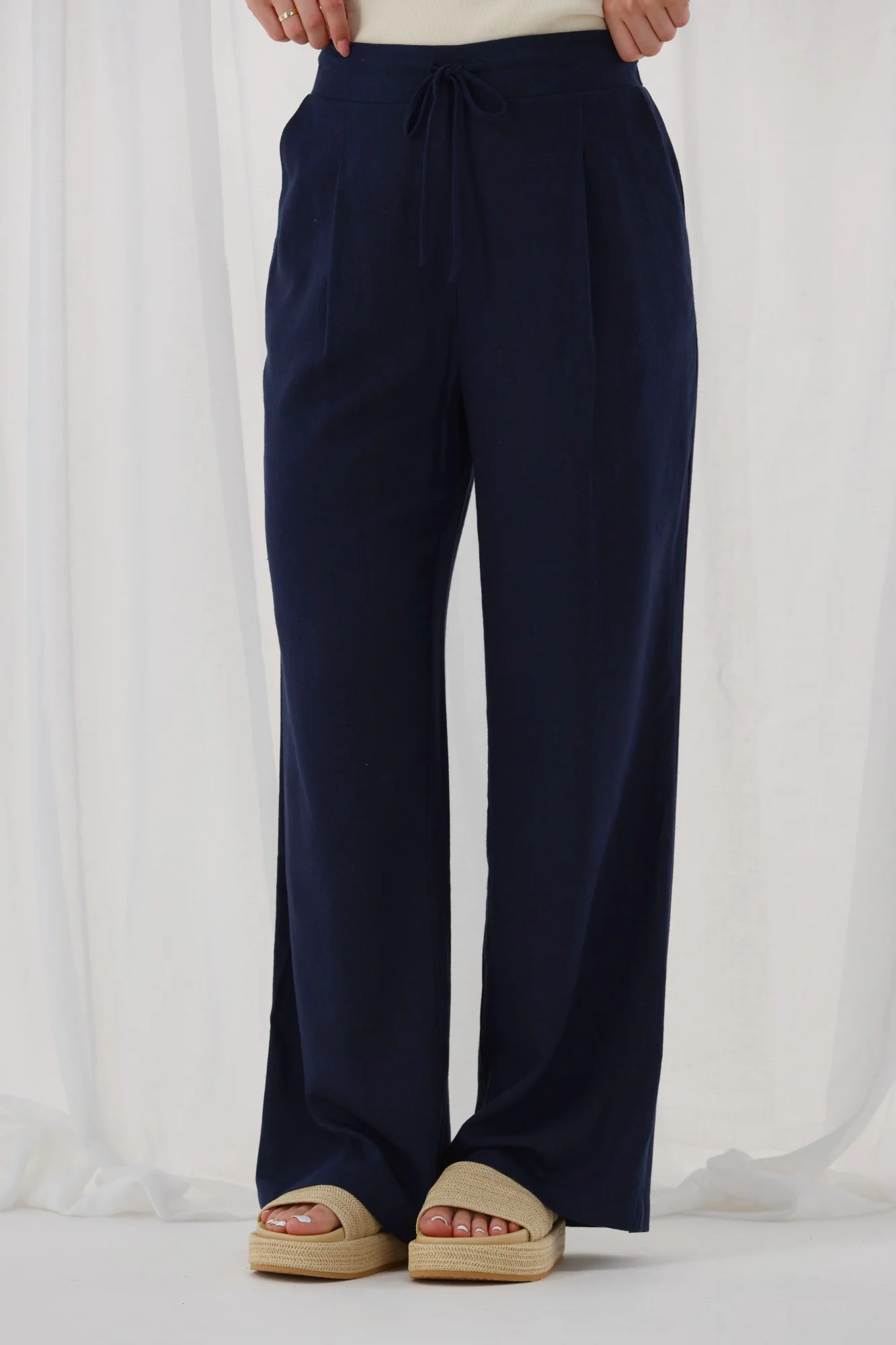 Shine On Label Avelina Pants Navy - Image 2