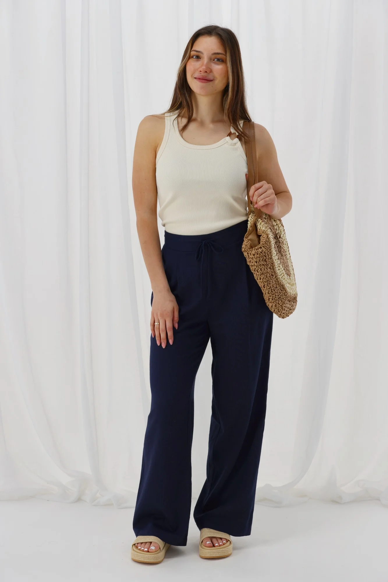 Shine On Label Avelina Pants Navy - Image 5