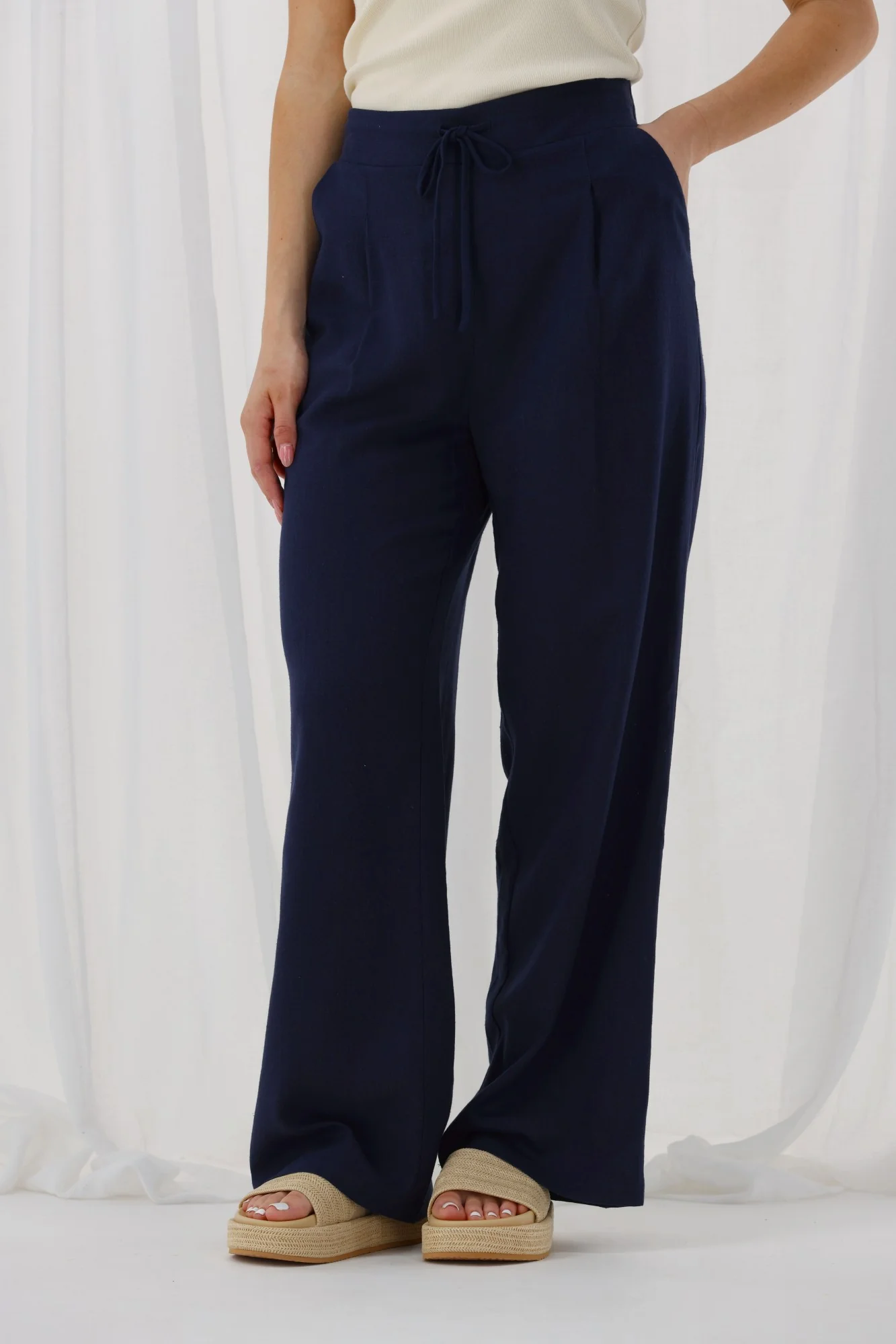 Shine On Label Avelina Pants Navy - Image 6