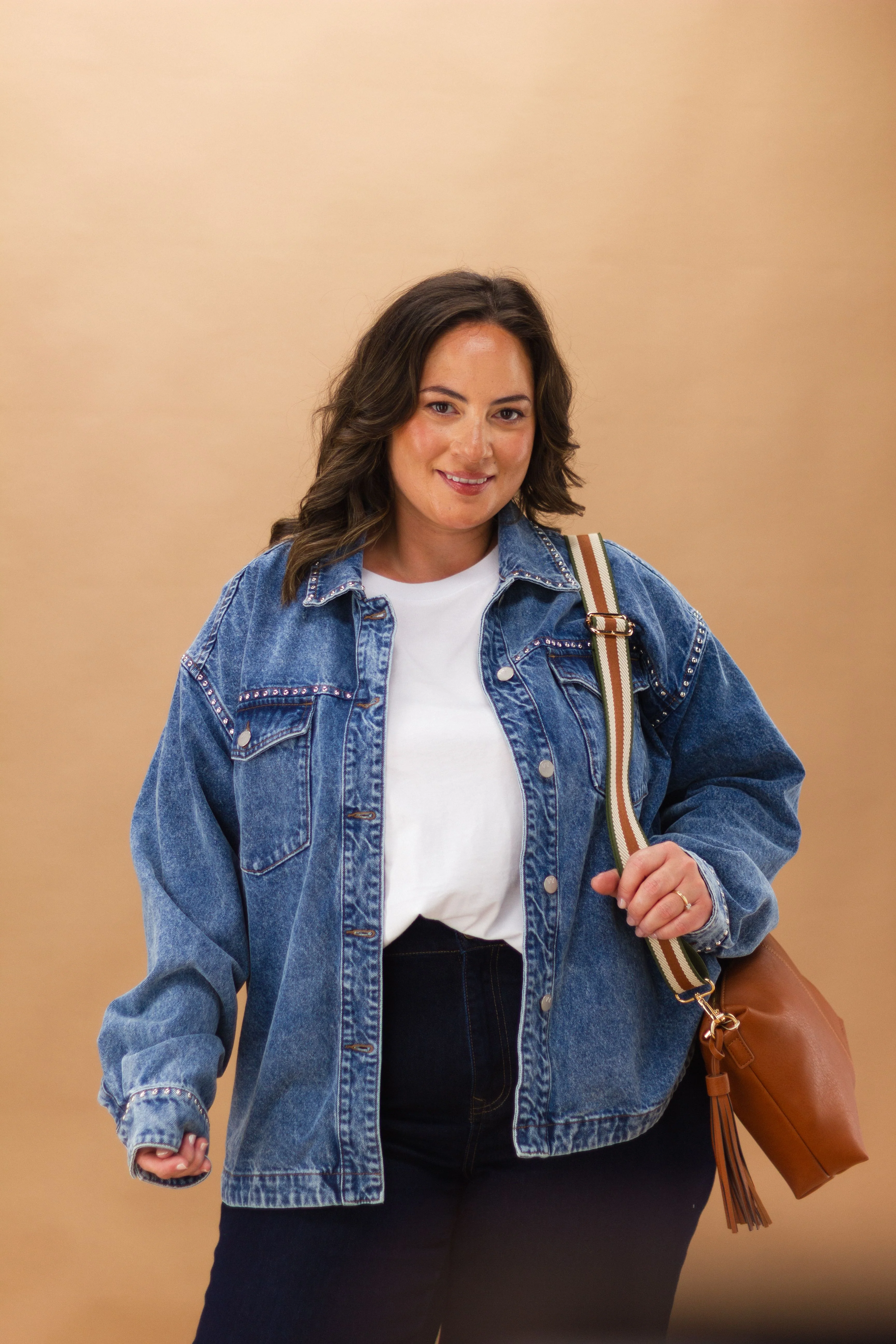 Shine On Label Blanca Studded Shacket Blue - Image 10