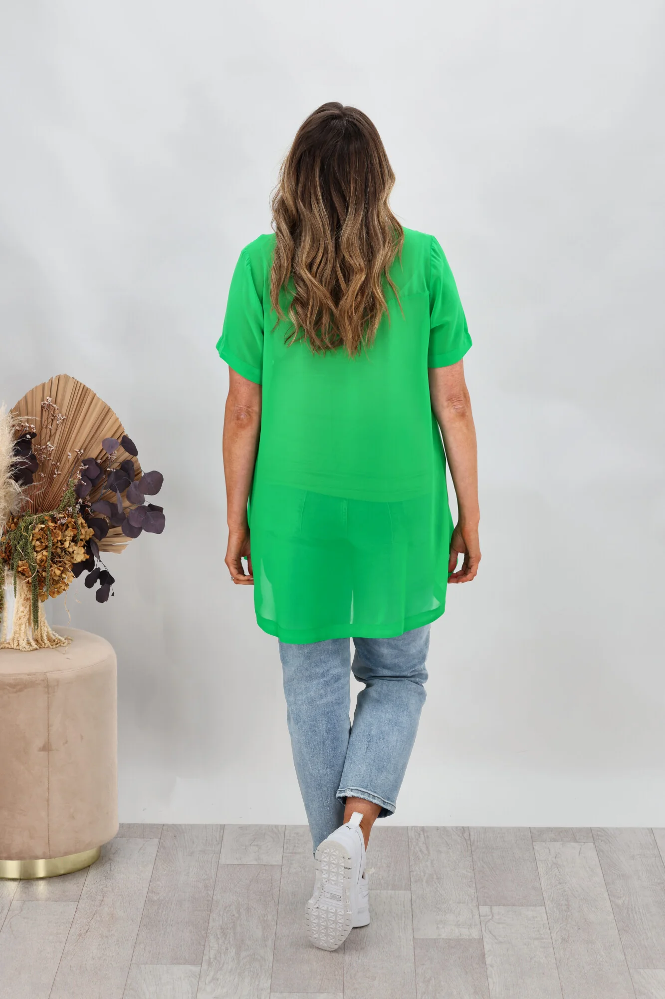 Shine On Label Bridgette Hi Lo Chiffon Top Green - Image 7