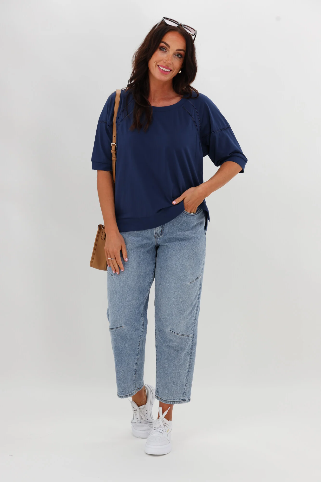 Shine On Label Bronwen Ladder Lace Top Blue - Image 4