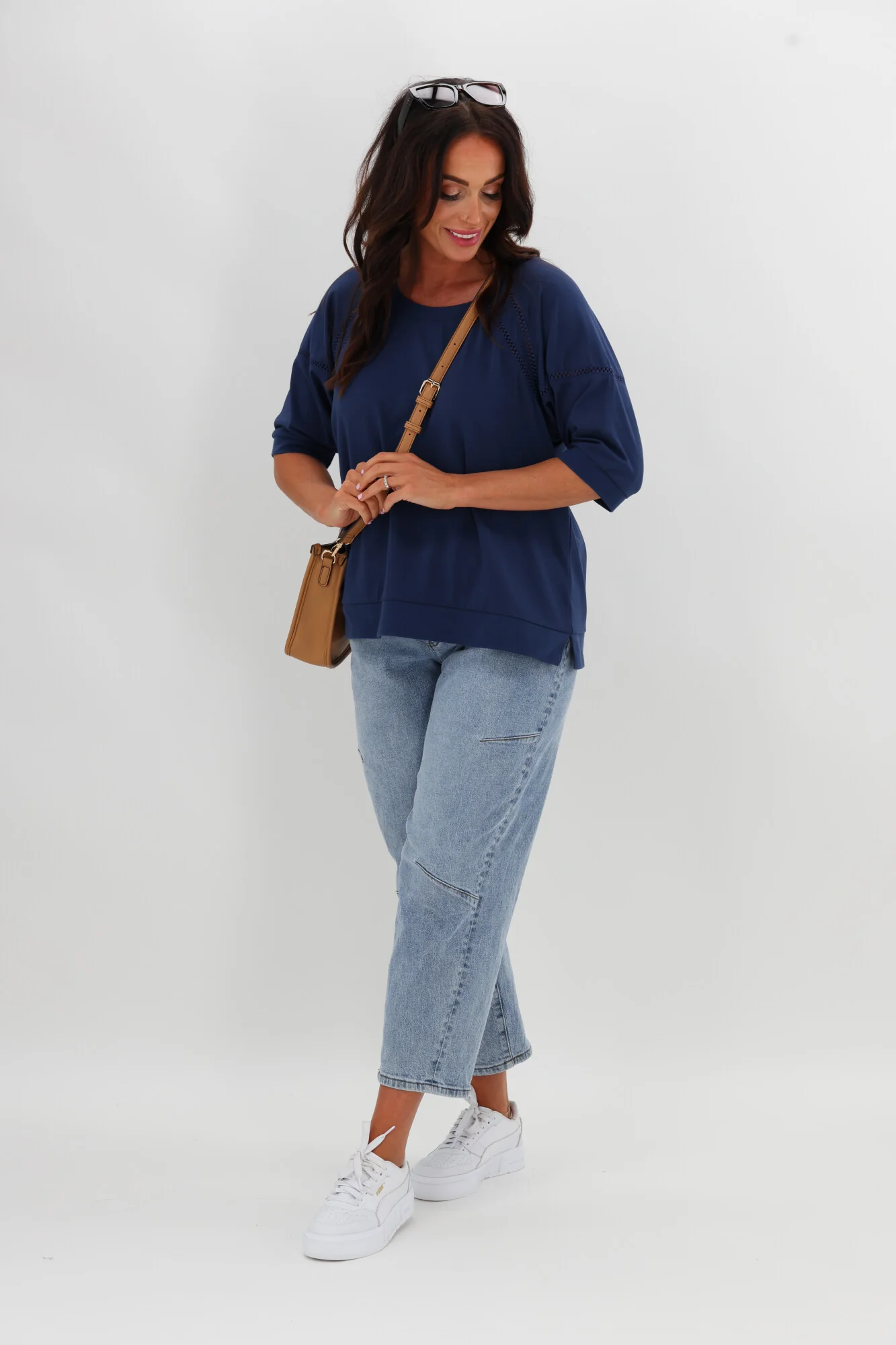 Shine On Label Bronwen Ladder Lace Top Blue - Image 5