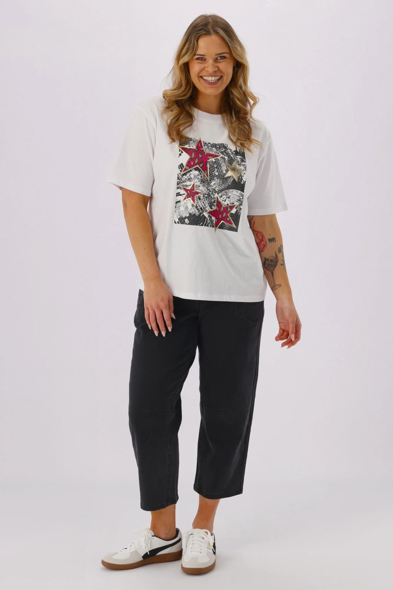 Shine On Label Brooke Barrel Leg Denim Jogger Washed Black - Image 6