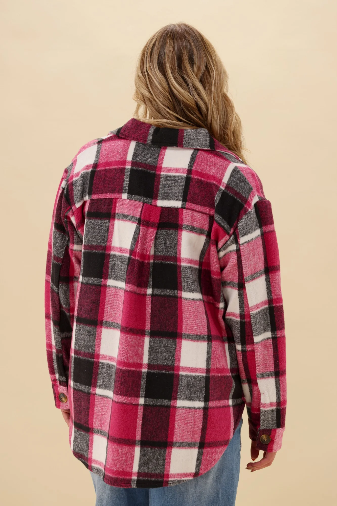Shine On Label Corsica Shacket Pink Check - Image 7
