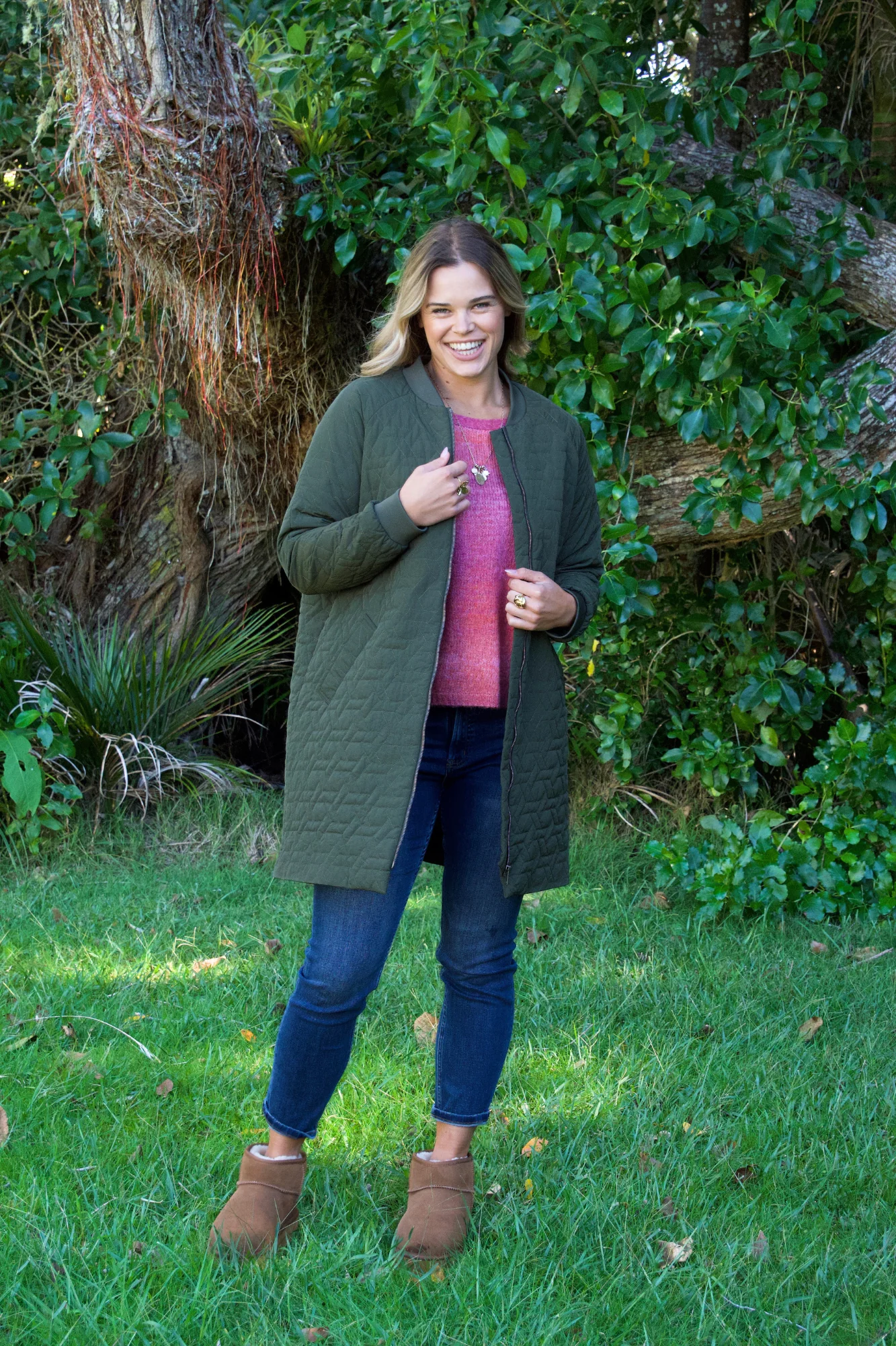 Shine On Label Dallas Quilted Jacket Olive