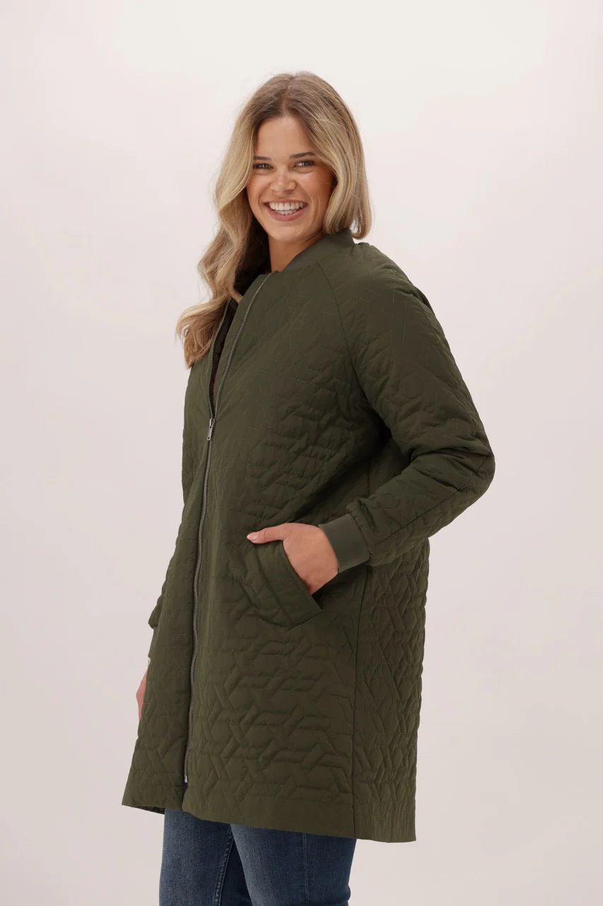 Shine On Label Dallas Quilted Jacket Olive - Image 3