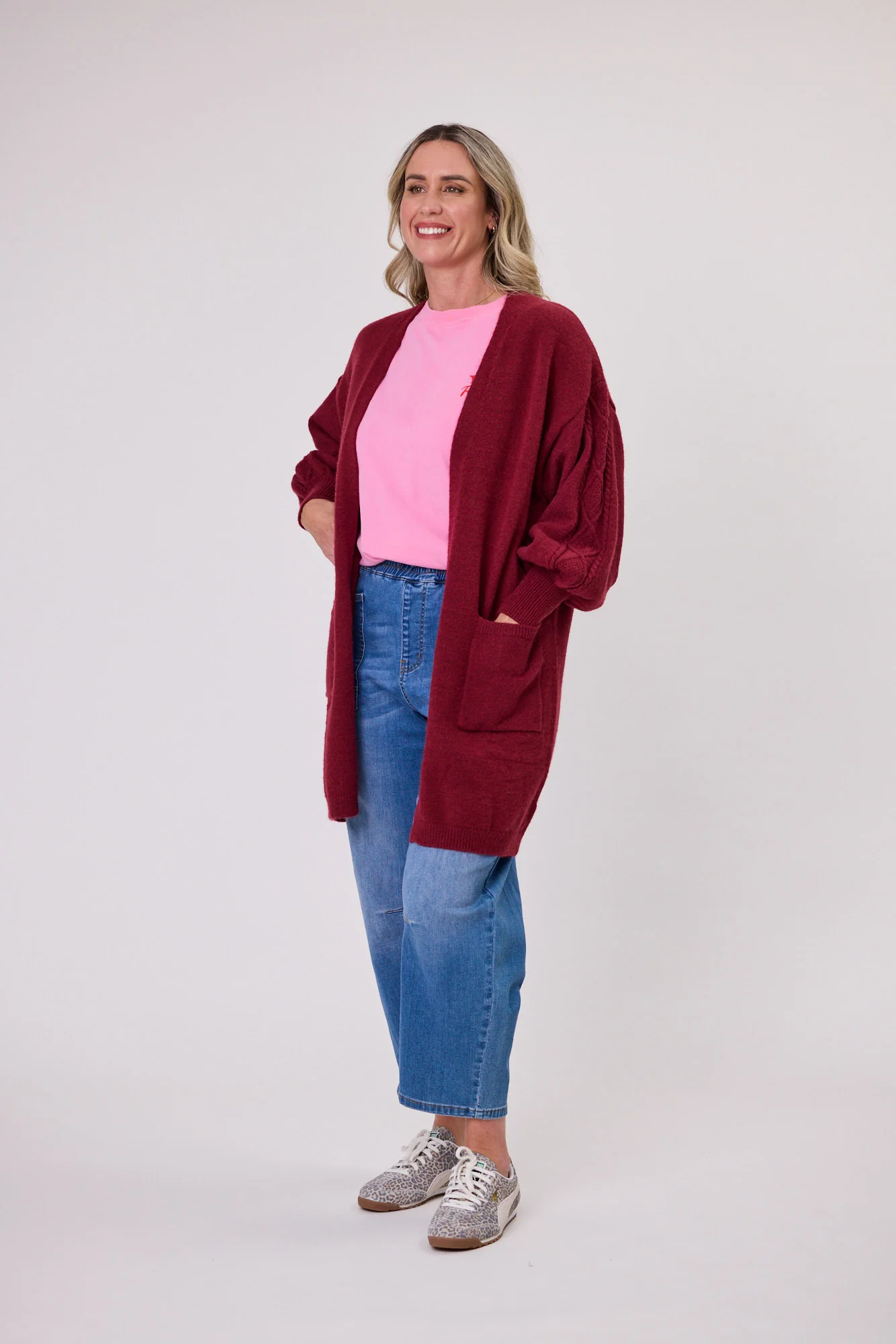 Shine On Label Danika Cardigan Berry