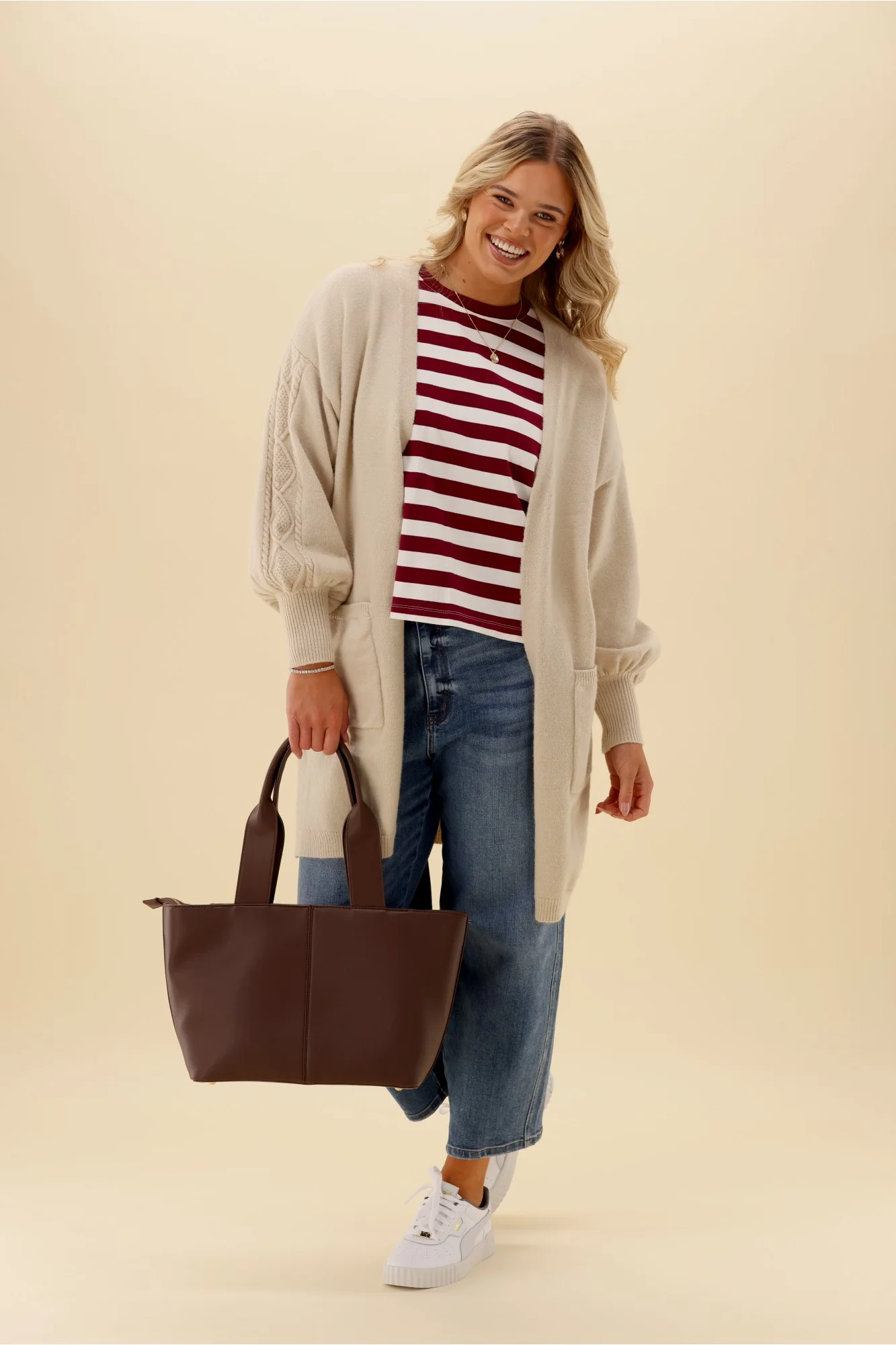 Shine On Label Danika Cardigan Oat - Image 2