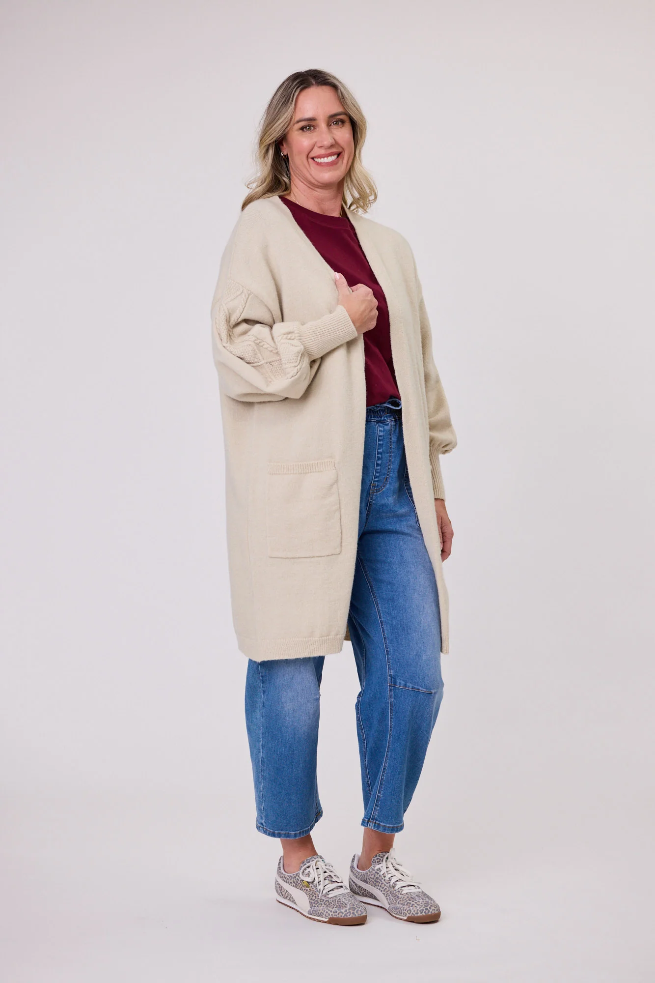 Shine On Label Danika Cardigan Oat - Image 3