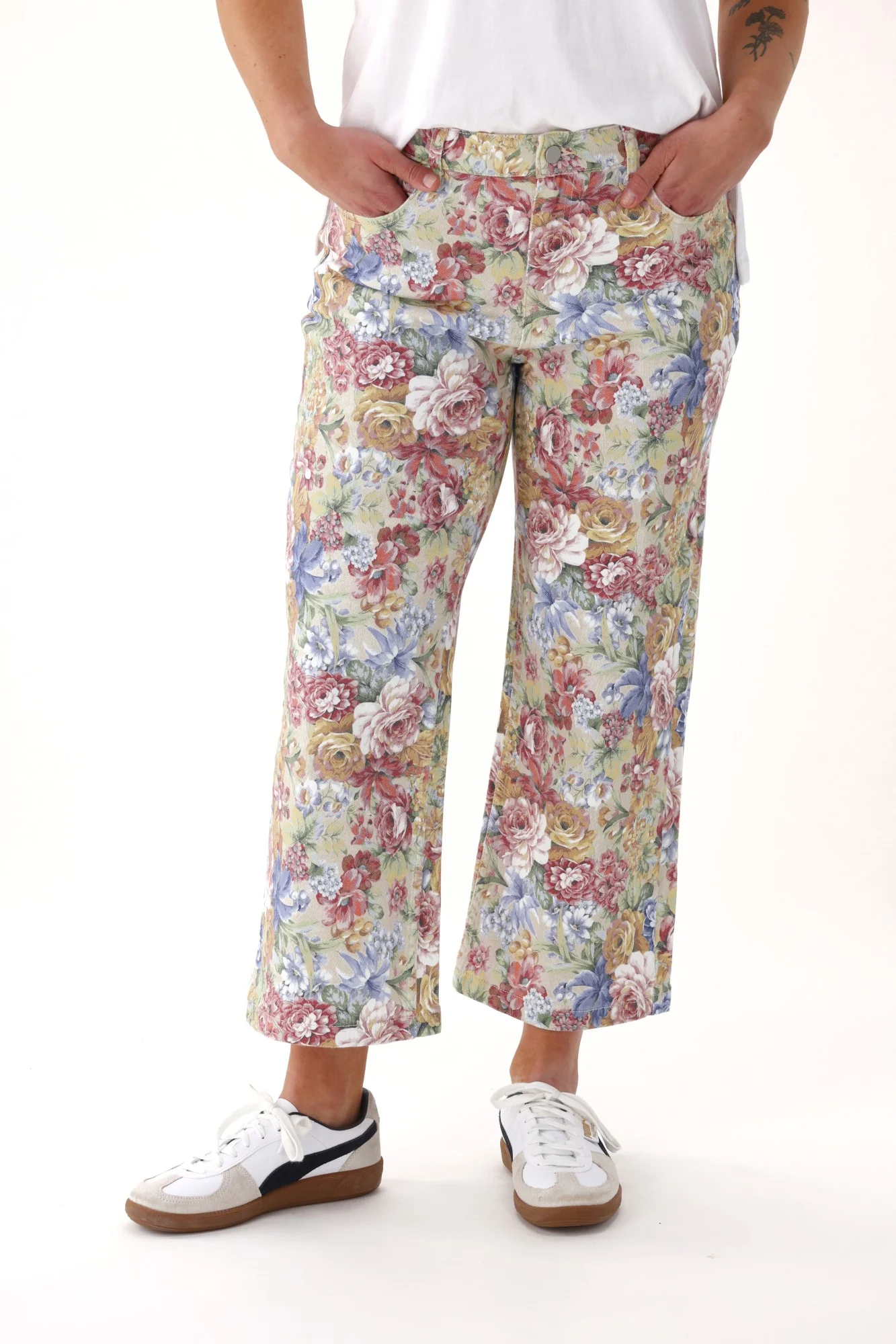 Shine On Label Daydream Straight Leg Jean Floral Denim - Image 2