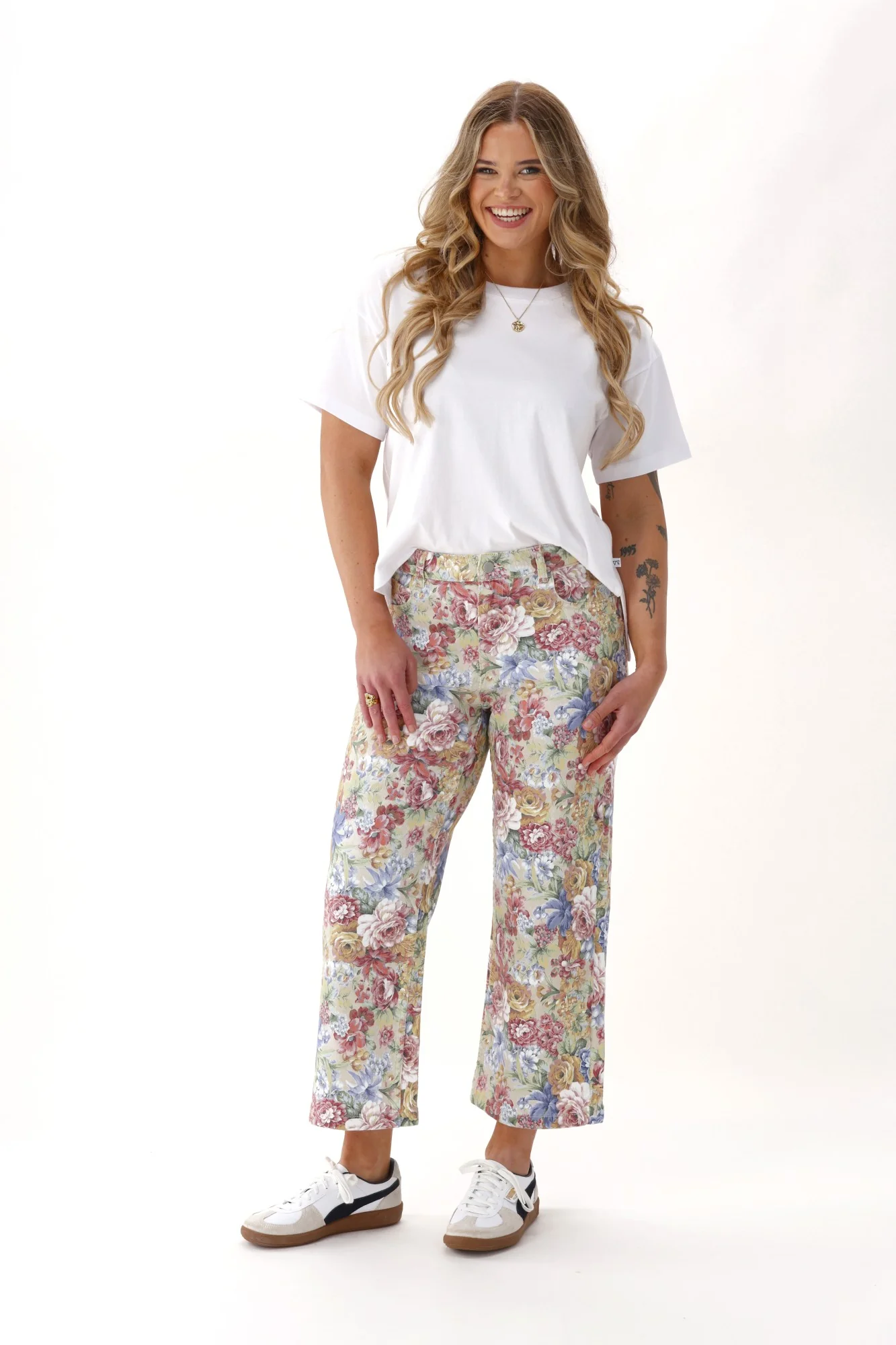 Shine On Label Daydream Straight Leg Jean Floral Denim - Image 3