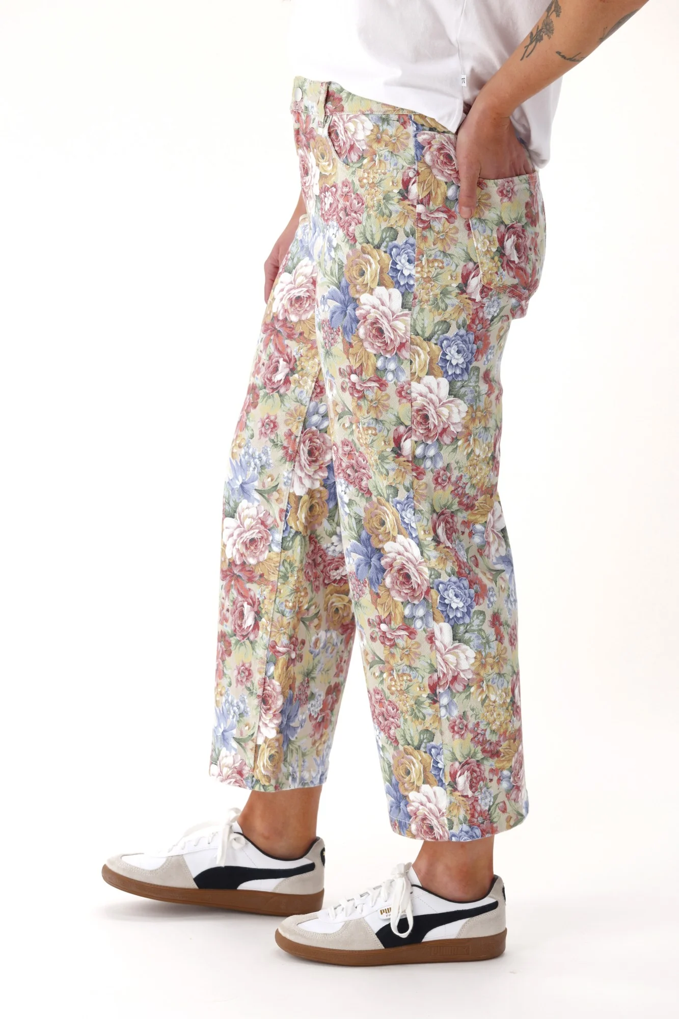 Shine On Label Daydream Straight Leg Jean Floral Denim - Image 7