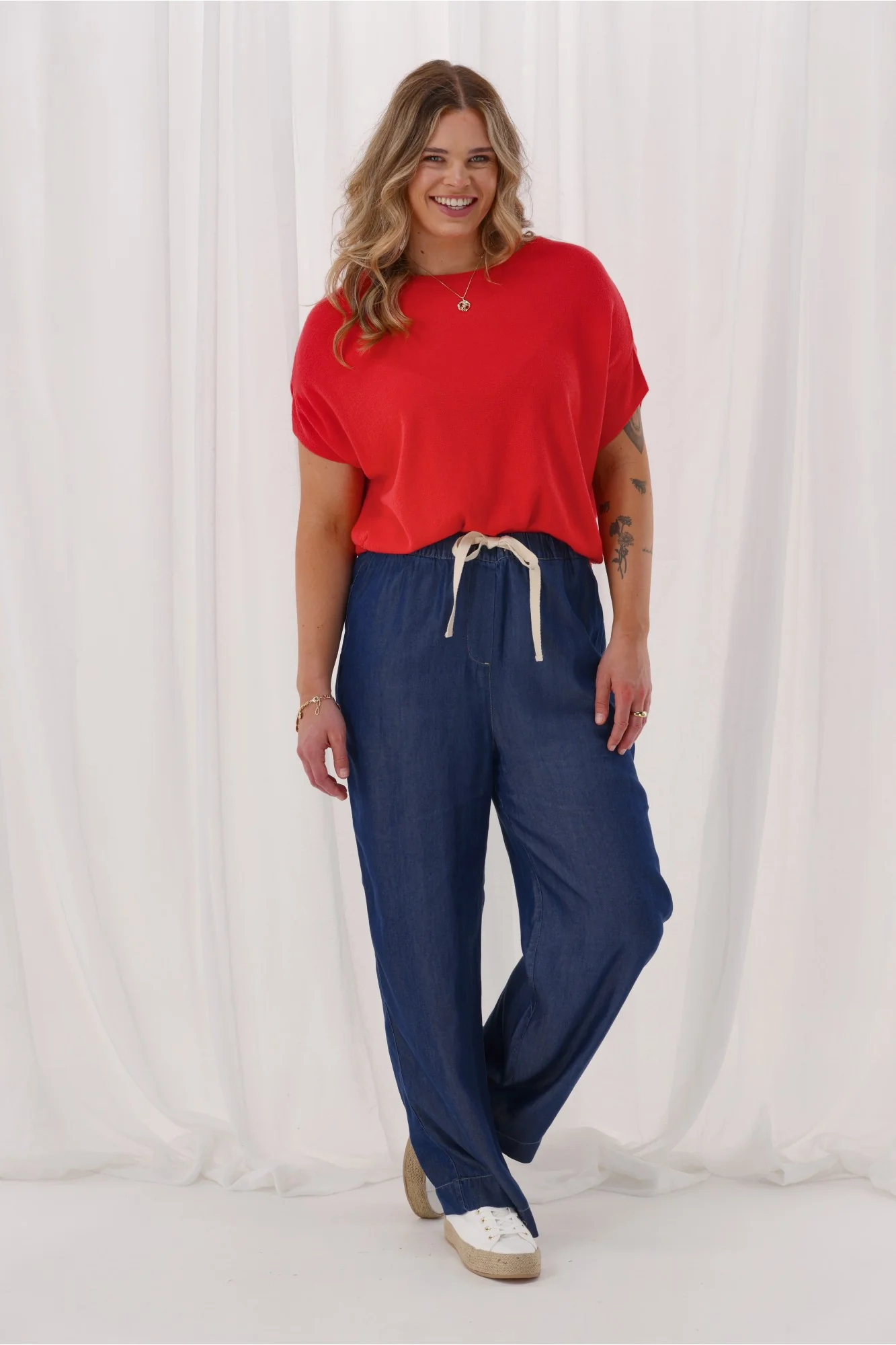 Shine On Label Denvah Lyocell Wide Leg Pant Indigo