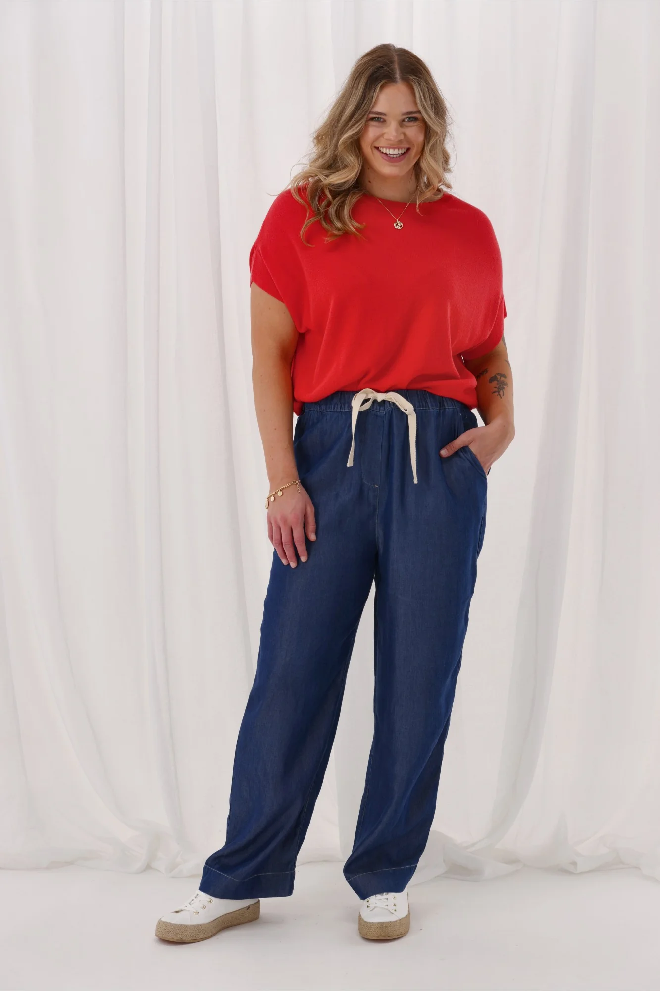 Shine On Label Denvah Lyocell Wide Leg Pant Indigo - Image 5