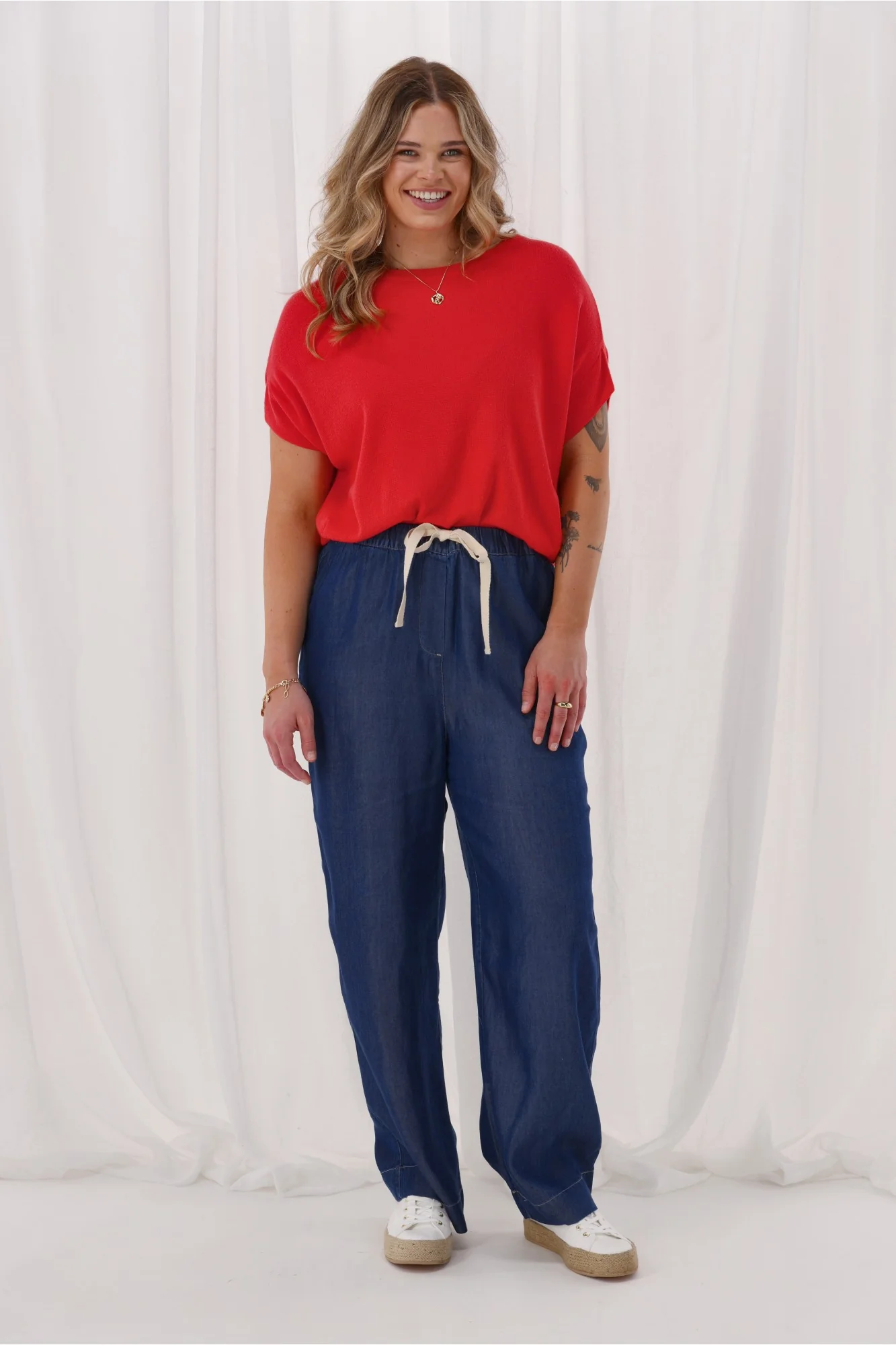 Shine On Label Denvah Lyocell Wide Leg Pant Indigo - Image 6