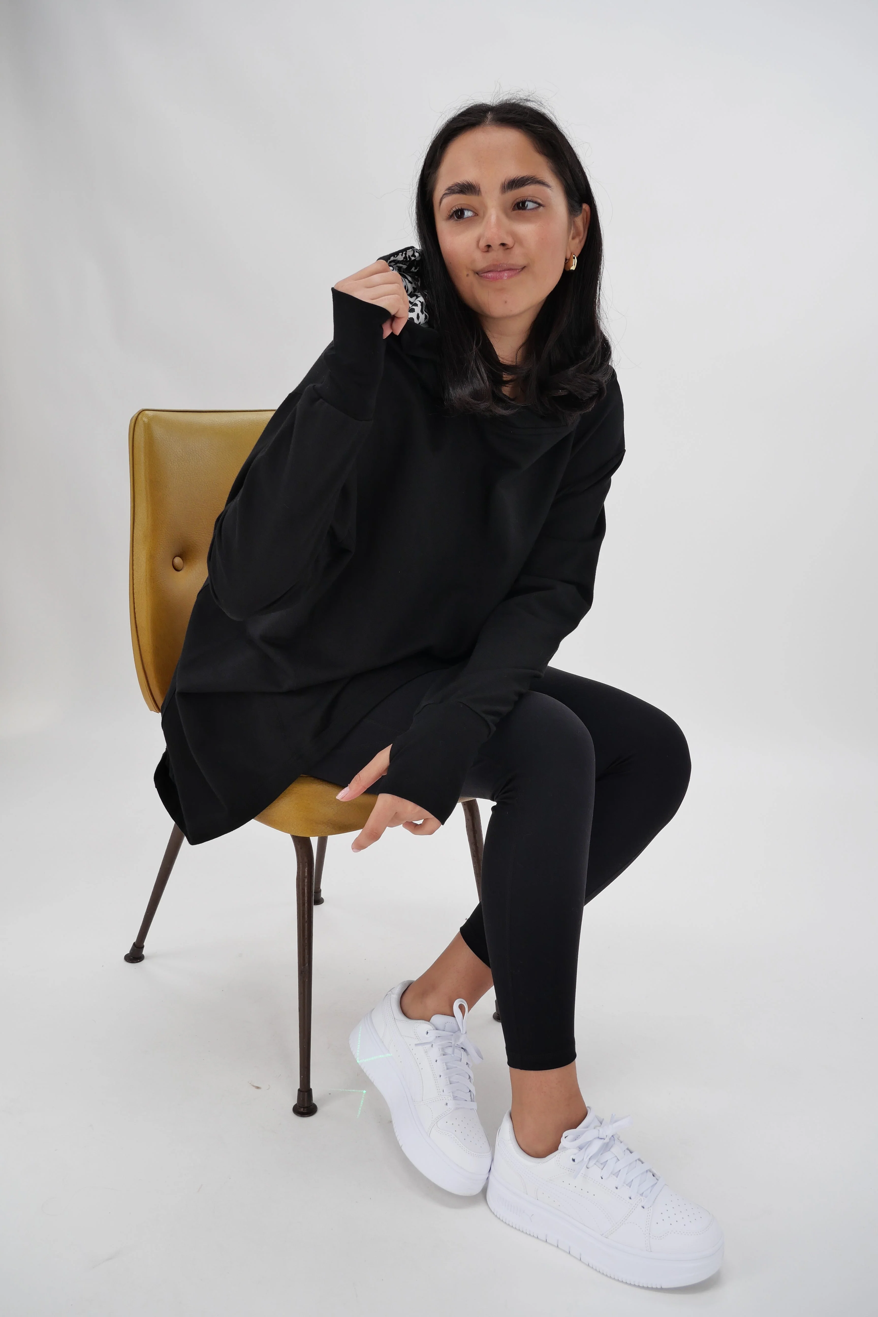 Shine On Label Discovery Hoodie Black with animal print