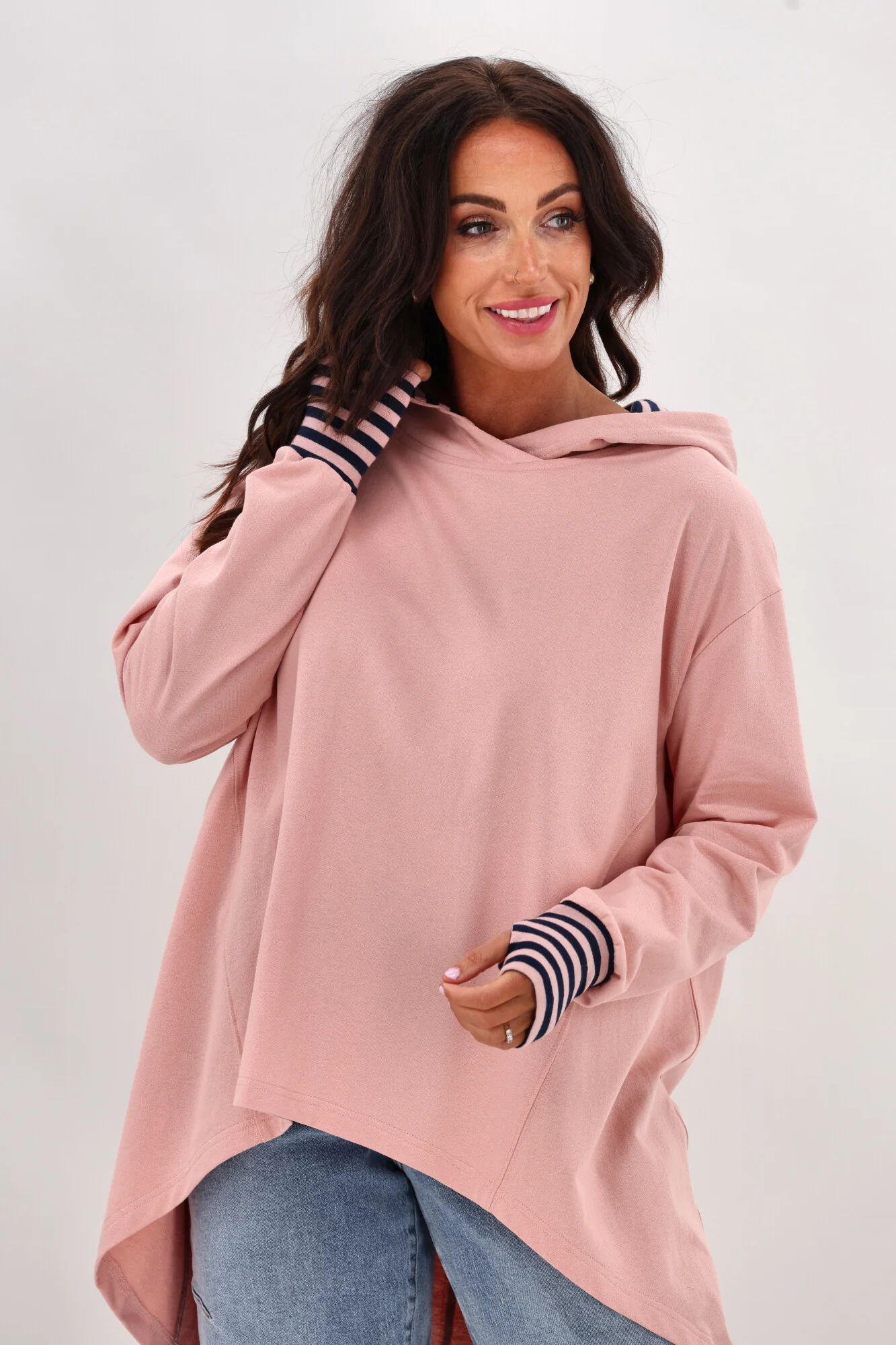 Shine On Label Discovery Hoodie Pink with Stripe Contrast - Image 4