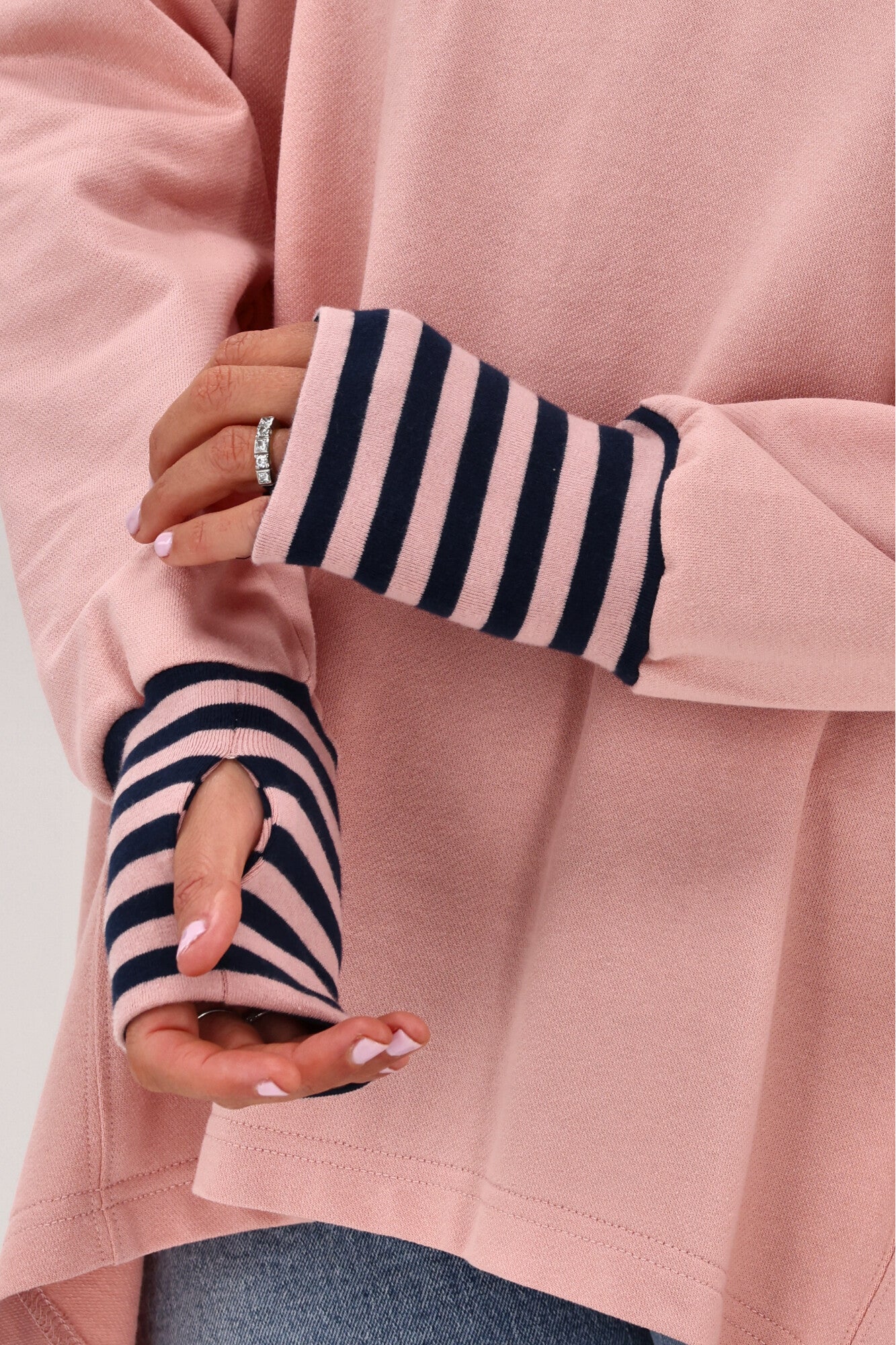 Shine On Label Discovery Hoodie Pink with Stripe Contrast - Image 7