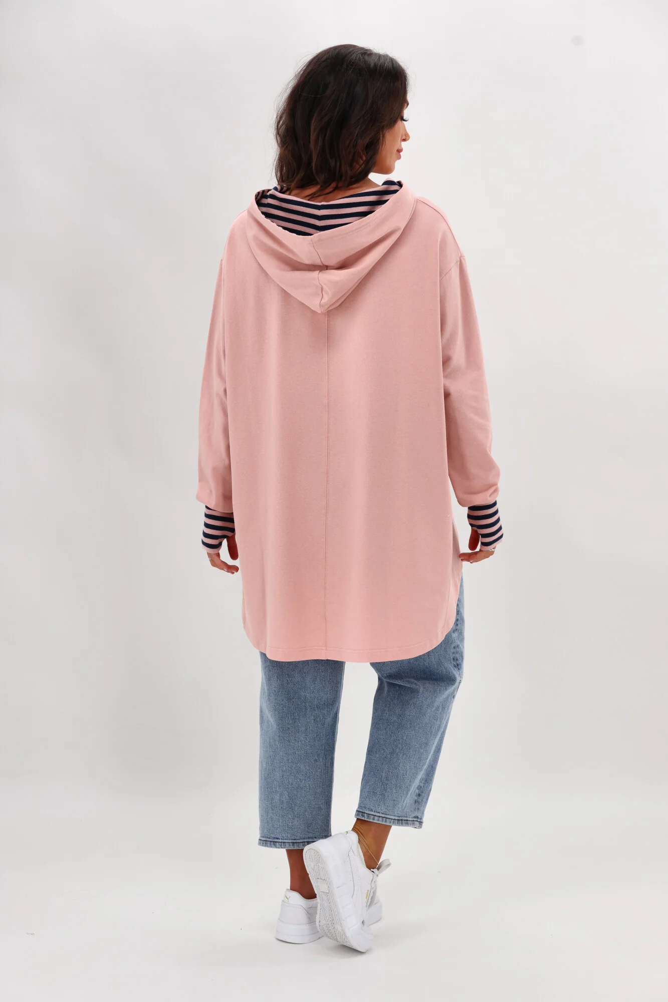 Shine On Label Discovery Hoodie Pink with Stripe Contrast - Image 9
