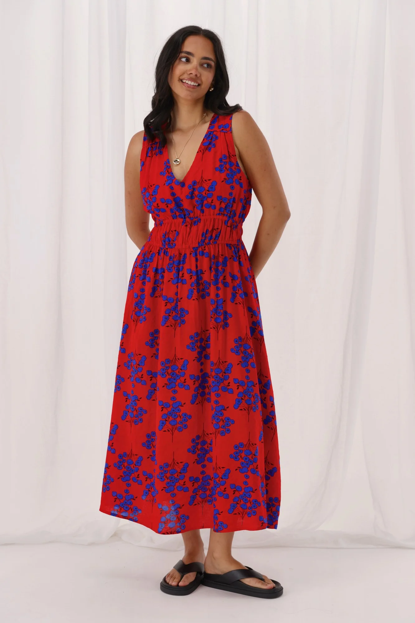 Shine On Label Eliora Dress Red Floral - Image 4