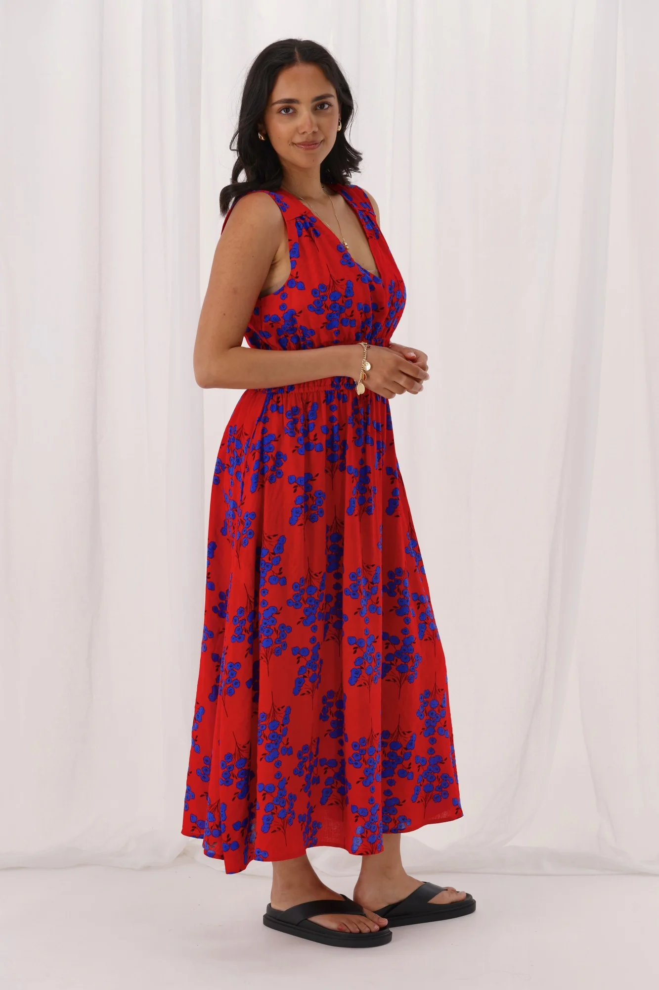 Shine On Label Eliora Dress Red Floral - Image 5