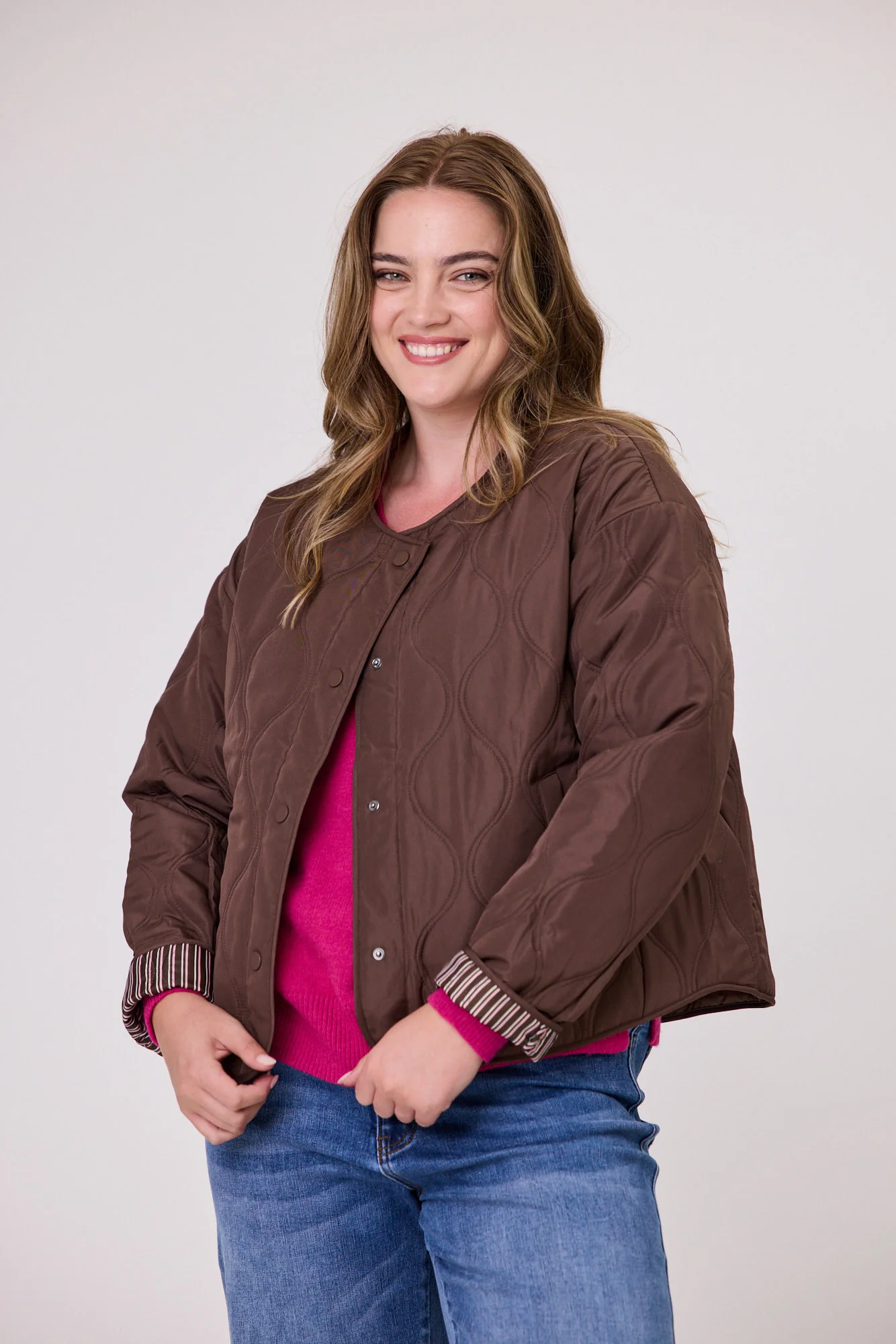 Shine On Label Ferg Quilted Jacket Chocolate - Image 4