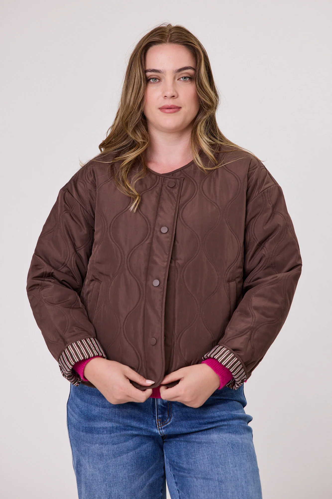 Shine On Label Ferg Quilted Jacket Chocolate - Image 5