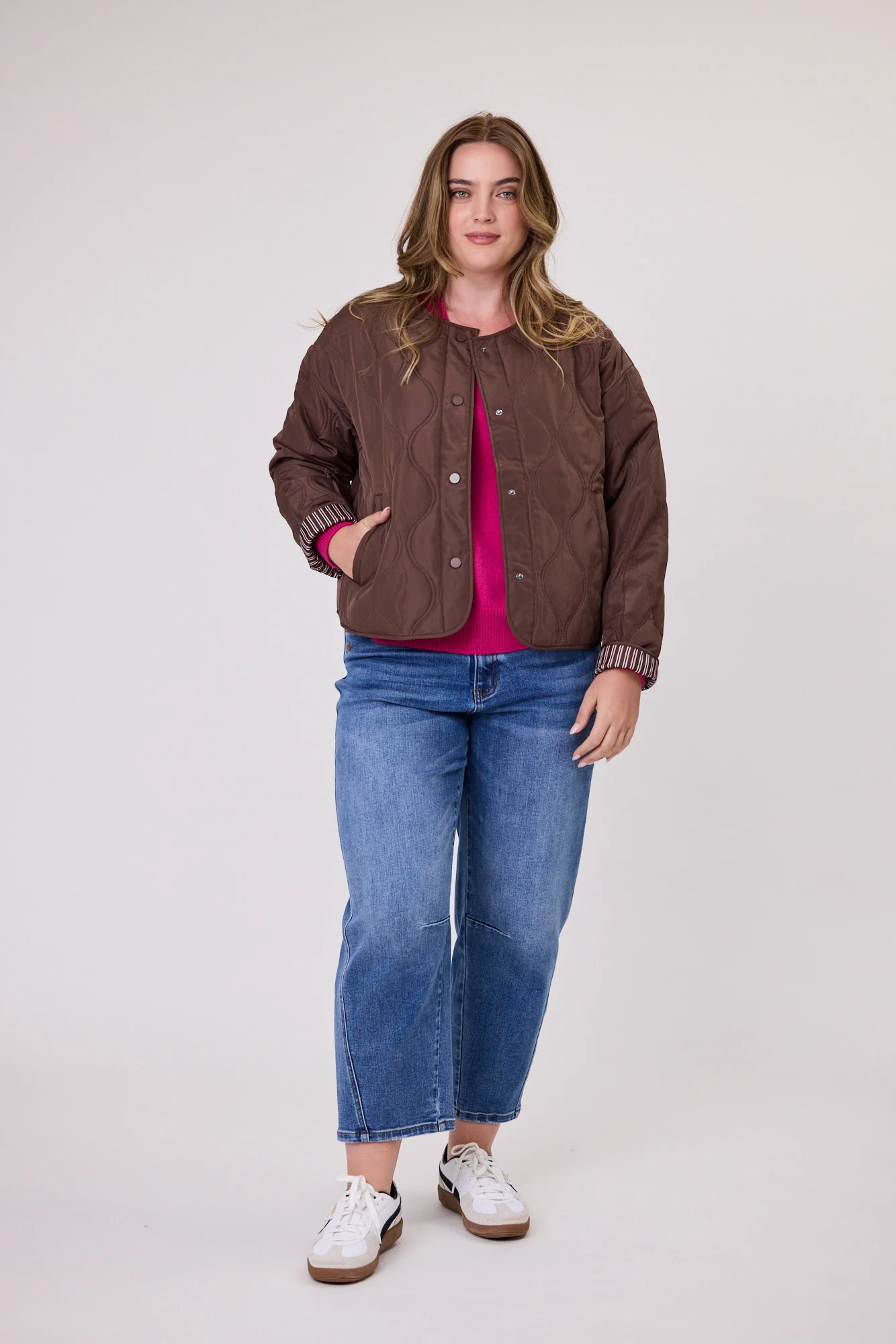 Shine On Label Ferg Quilted Jacket Chocolate - Image 7