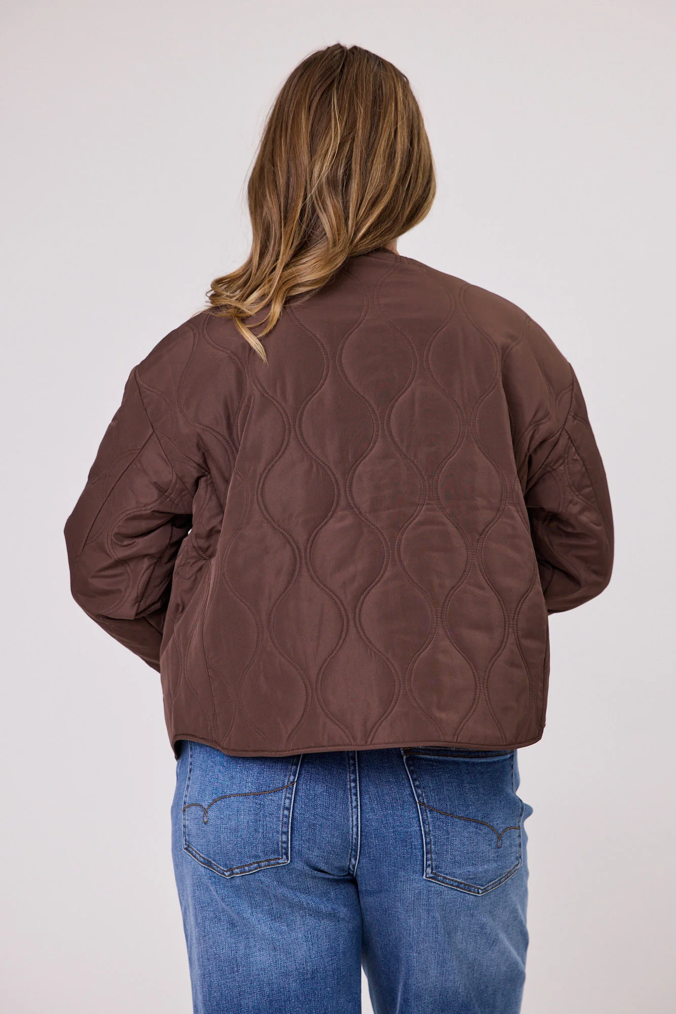 Shine On Label Ferg Quilted Jacket Chocolate - Image 9