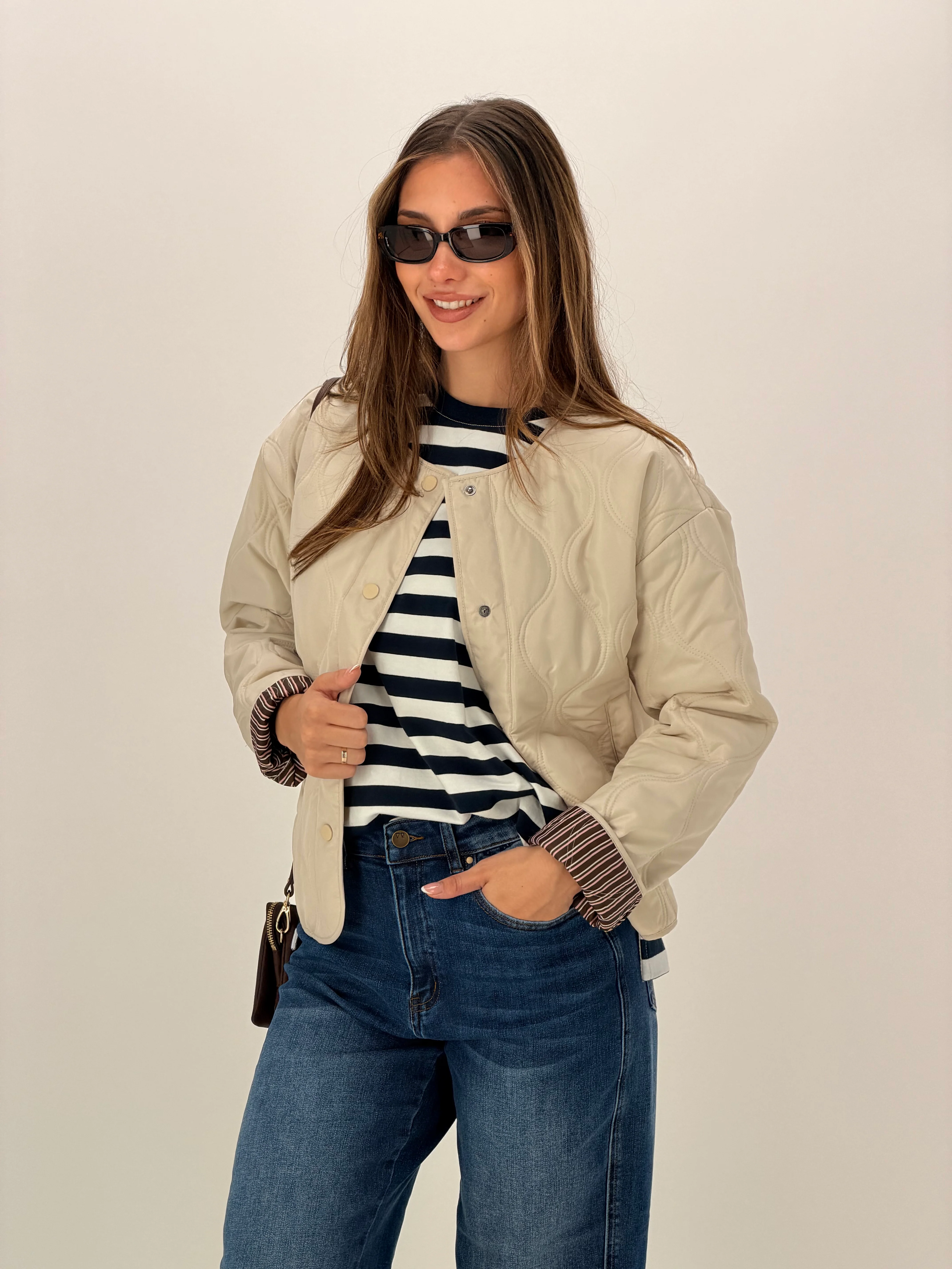Shine On Label Ferg Quilted Jacket Stone - Image 2