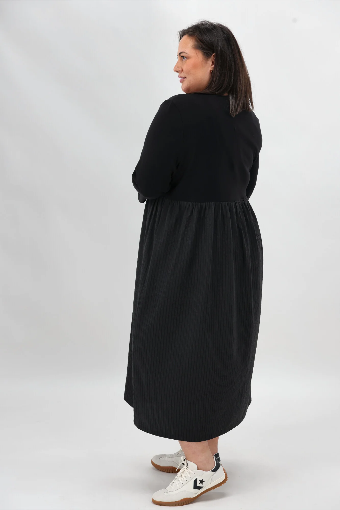 Shine On Label Gabe Self Stripe Skirt Dress Black - Image 10