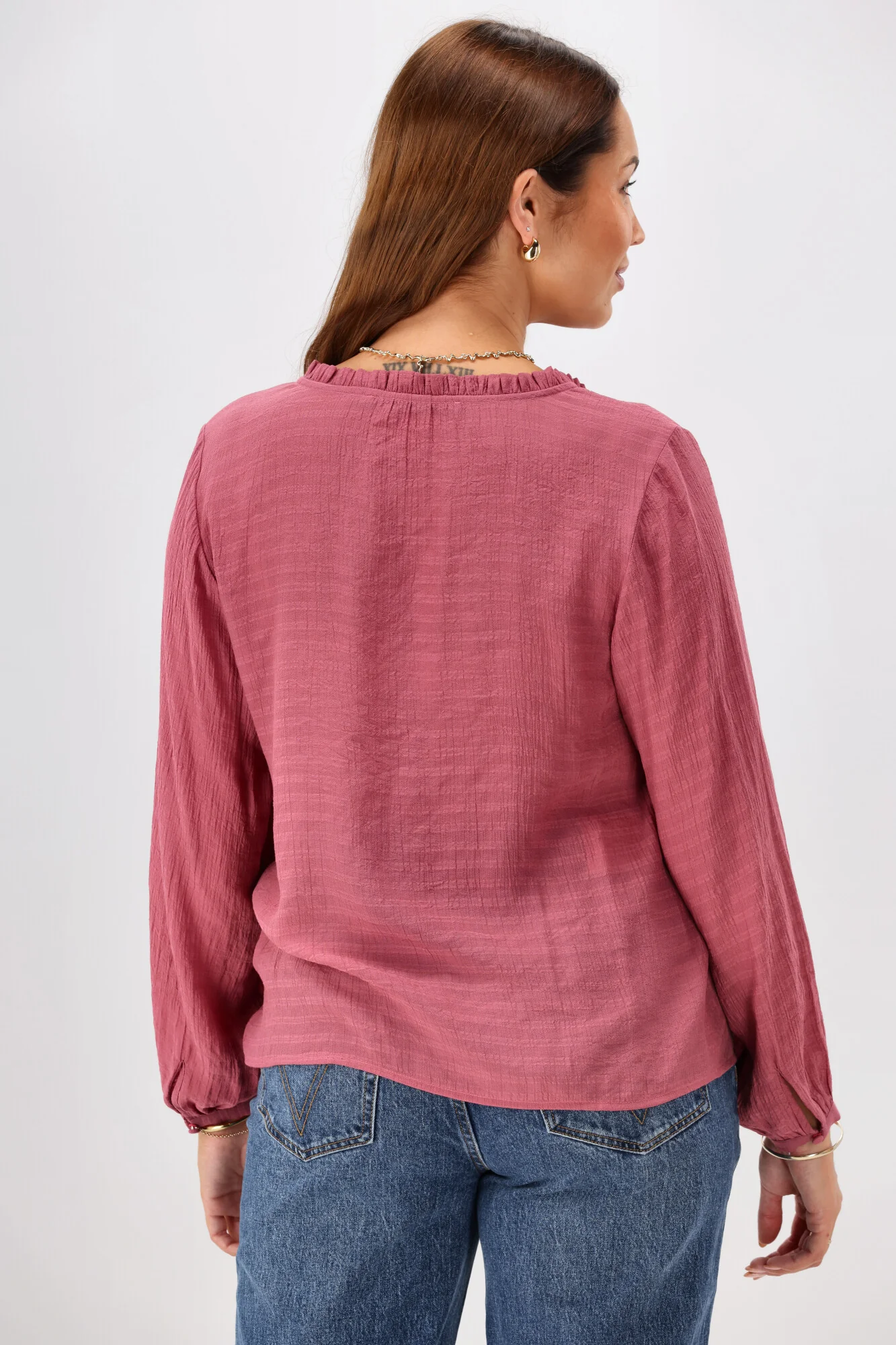 Shine On Label Gio Button Front Print Top Fabric Pink - Image 7