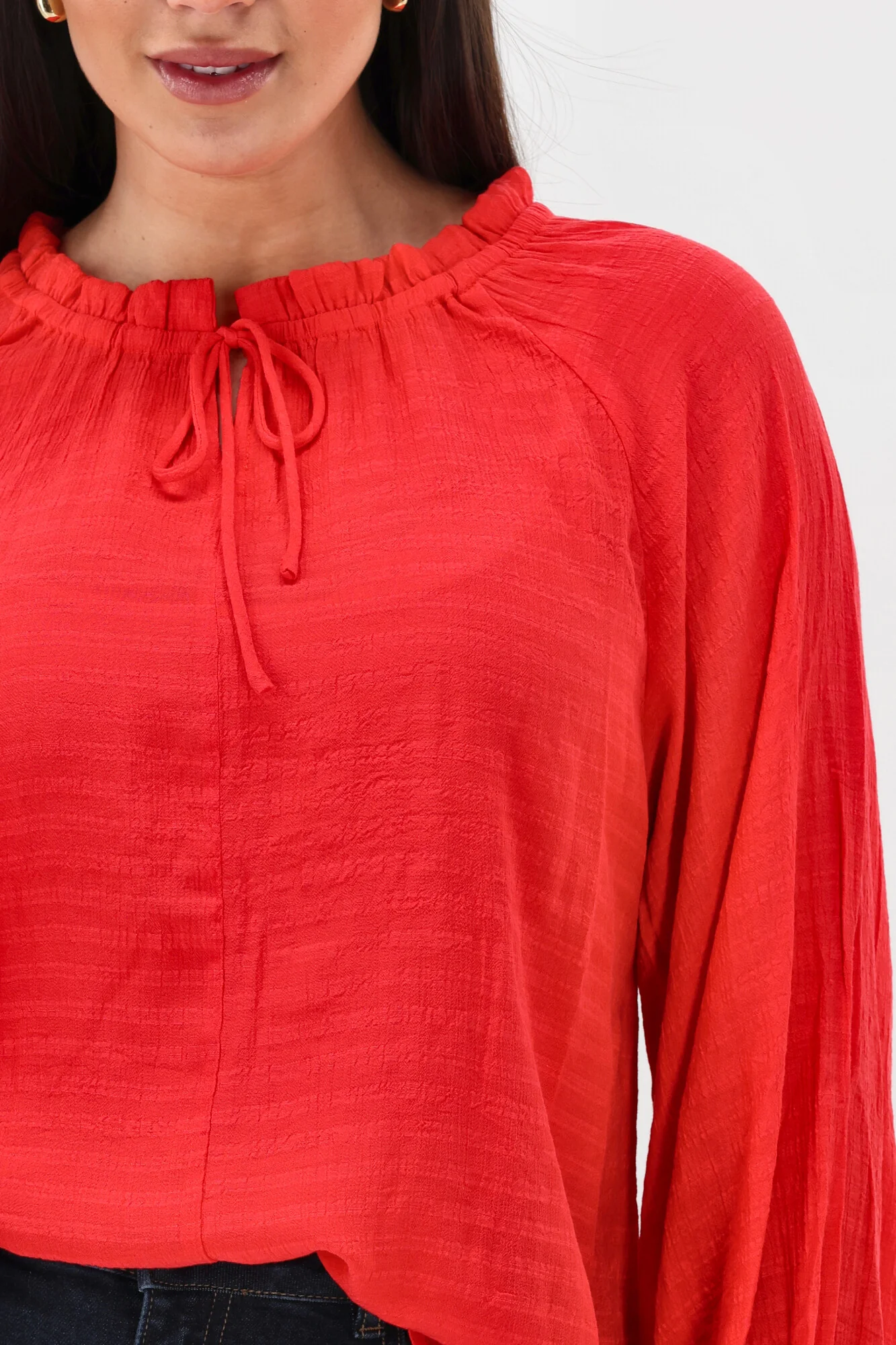 Shine On Label Harvest Poet Blouse Coral - Image 10