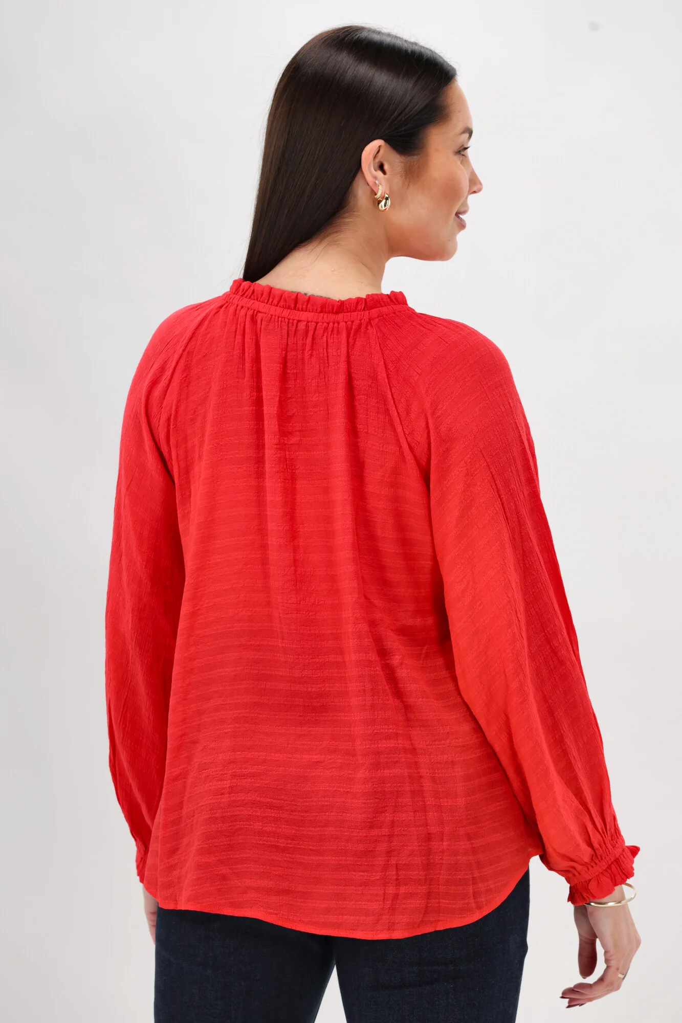Shine On Label Harvest Poet Blouse Coral - Image 12
