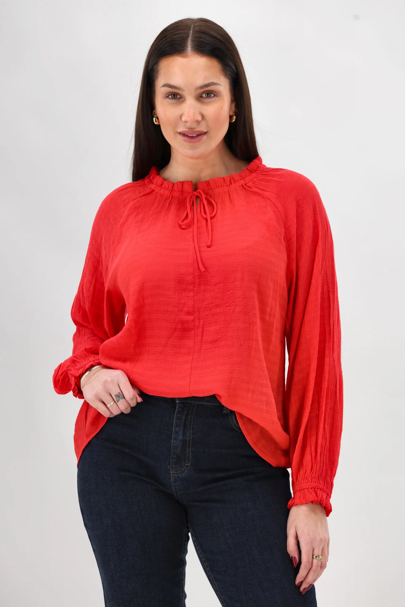 Shine On Label Harvest Poet Blouse Coral - Image 6