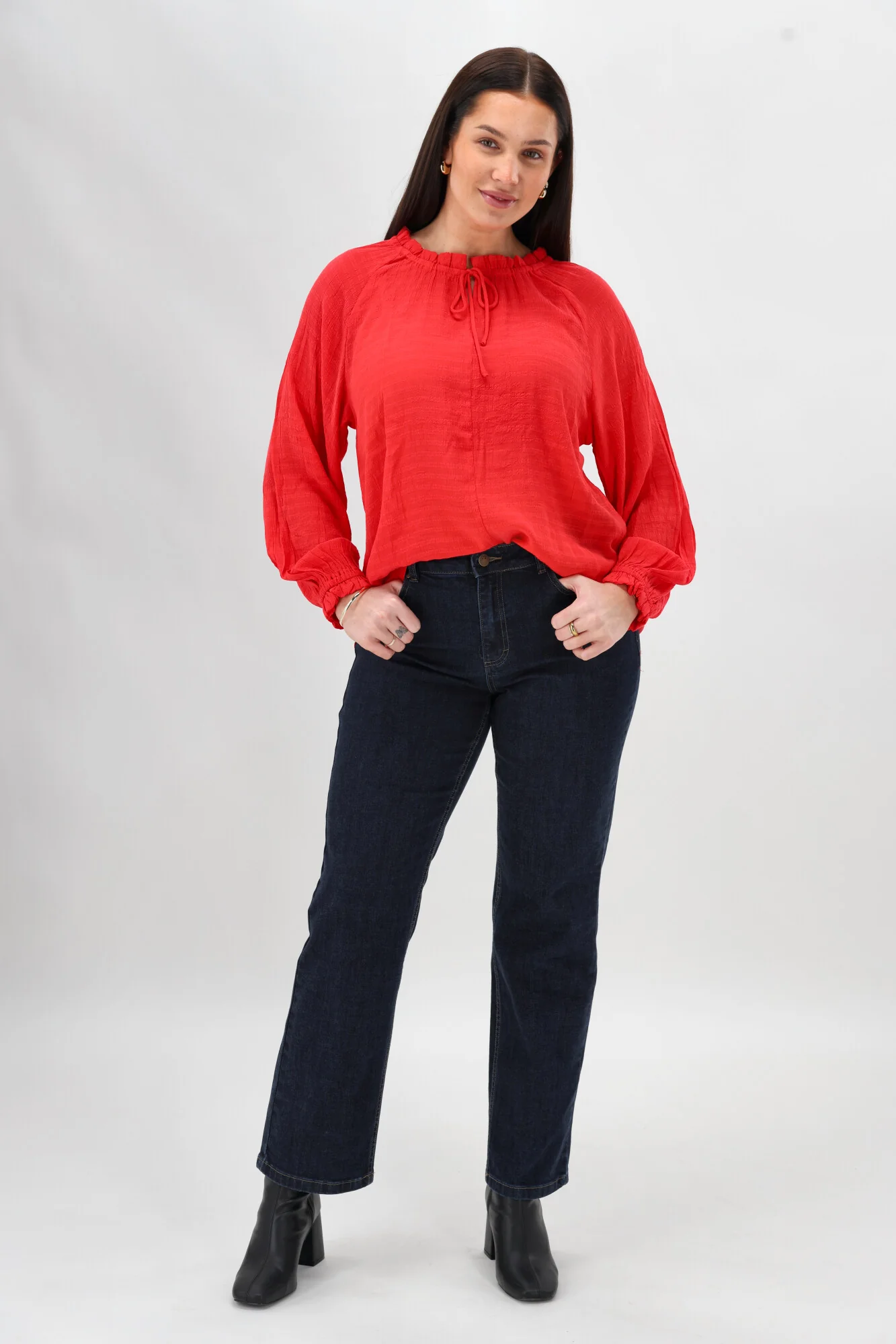 Shine On Label Harvest Poet Blouse Coral - Image 7