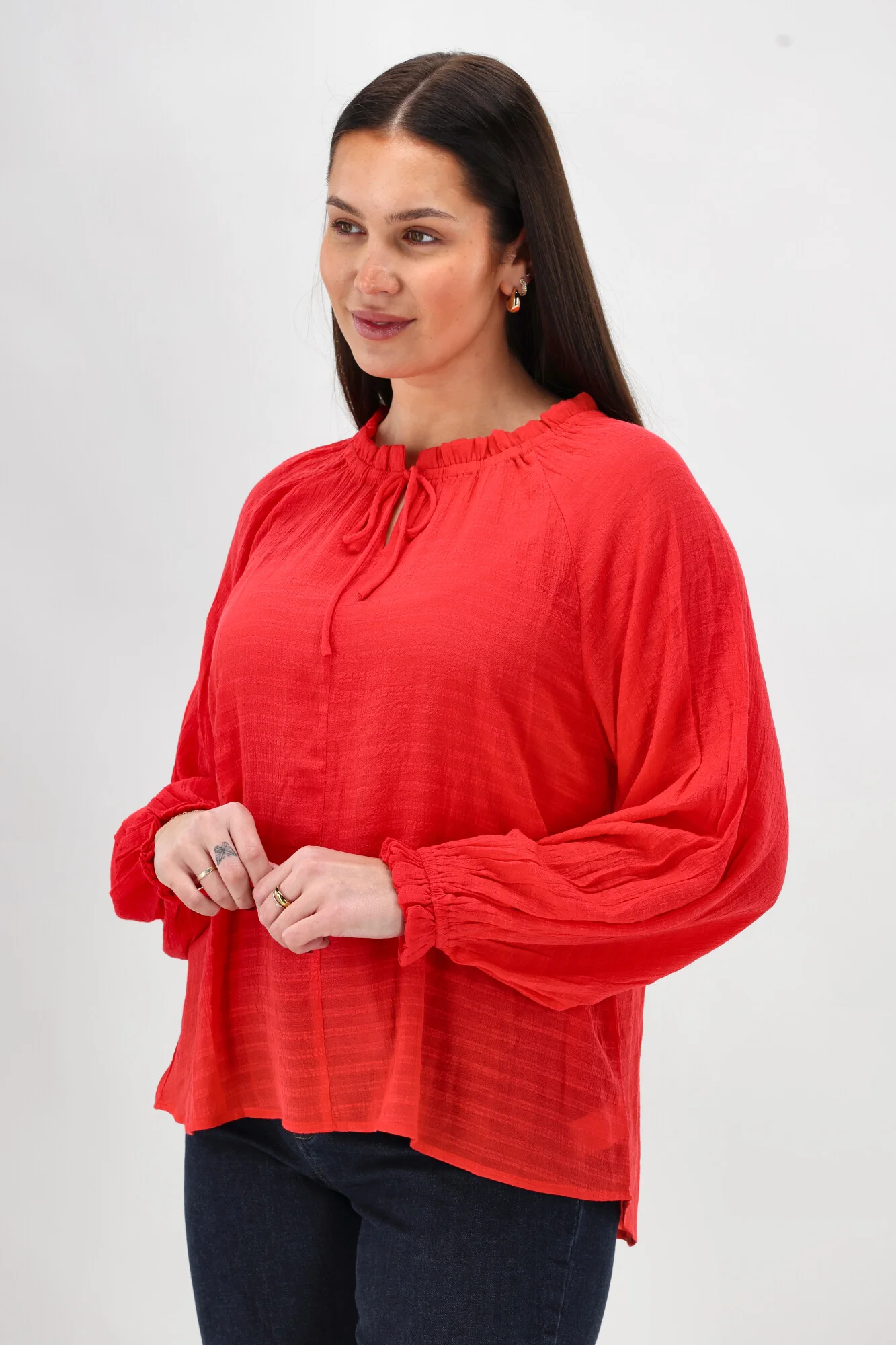 Shine On Label Harvest Poet Blouse Coral - Image 9