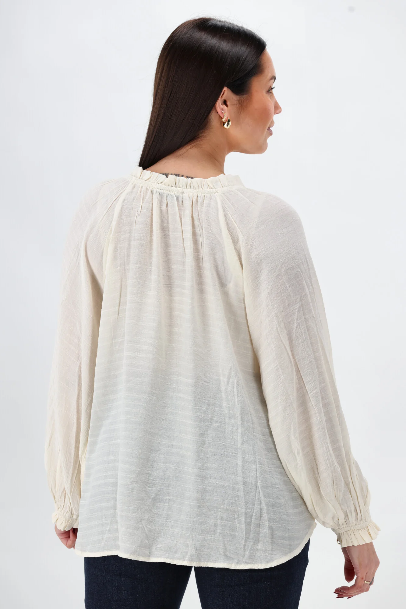 Shine On Label Harvest Poet Blouse Vintage White - Image 10