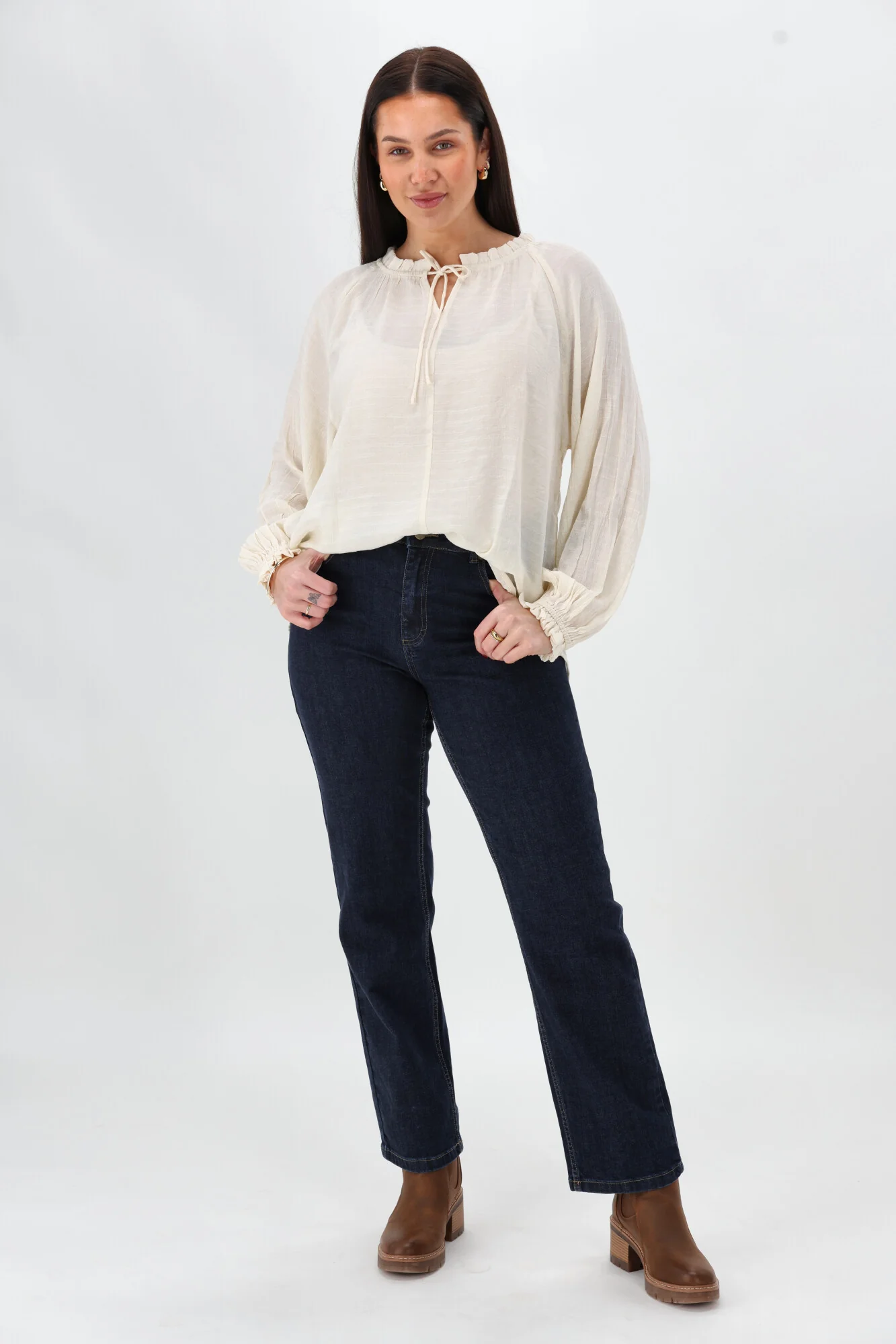 Shine On Label Harvest Poet Blouse Vintage White - Image 4
