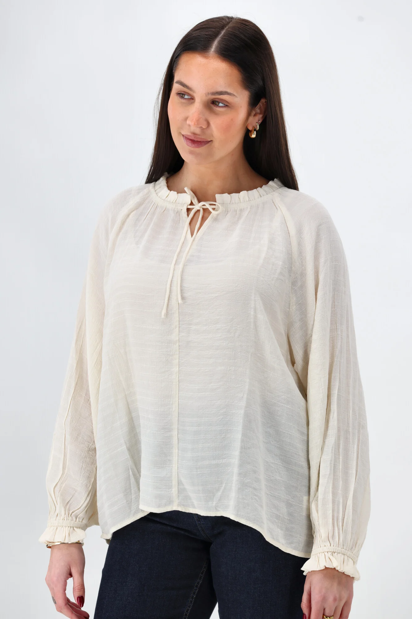 Shine On Label Harvest Poet Blouse Vintage White - Image 5