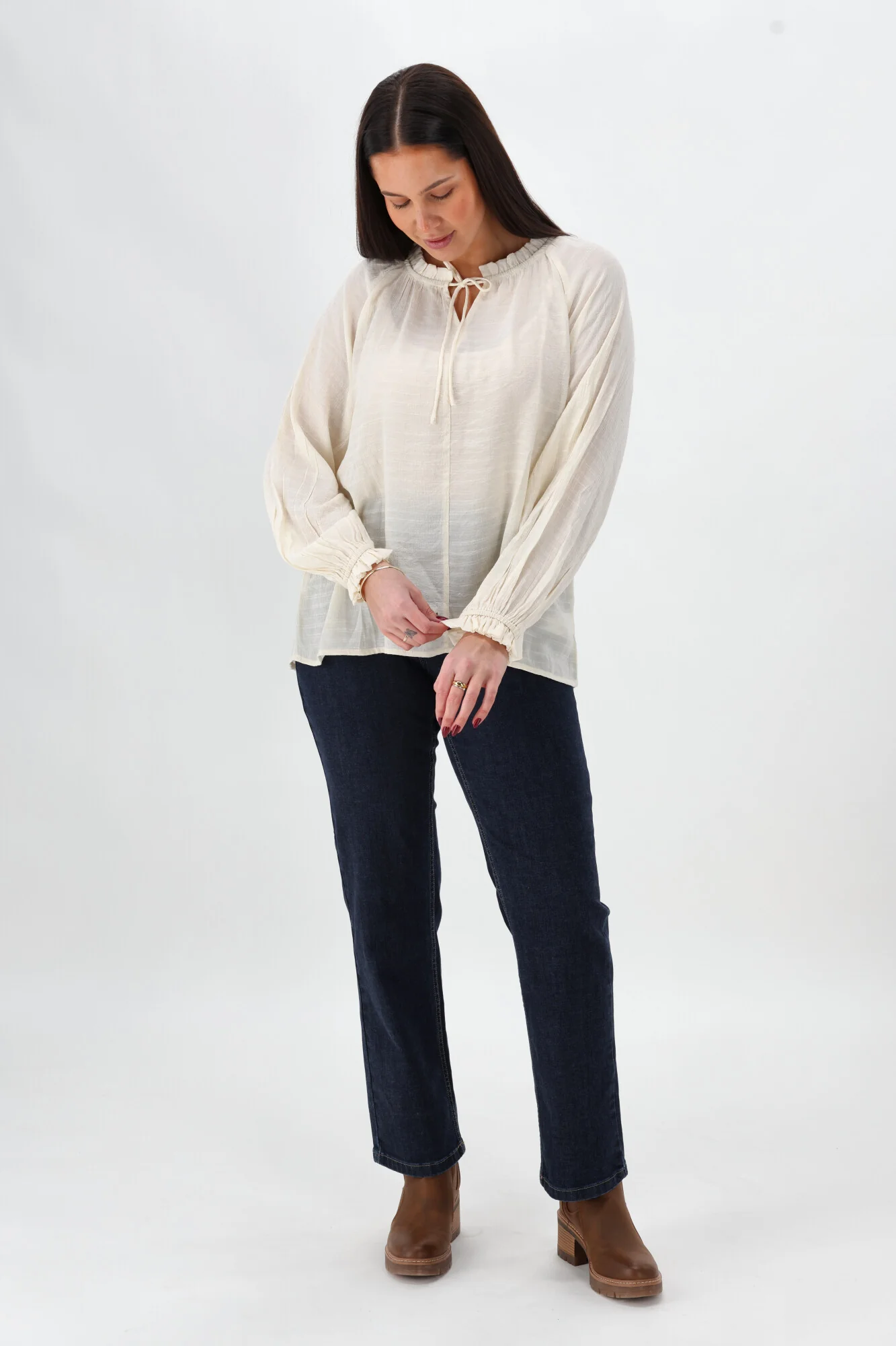 Shine On Label Harvest Poet Blouse Vintage White - Image 7