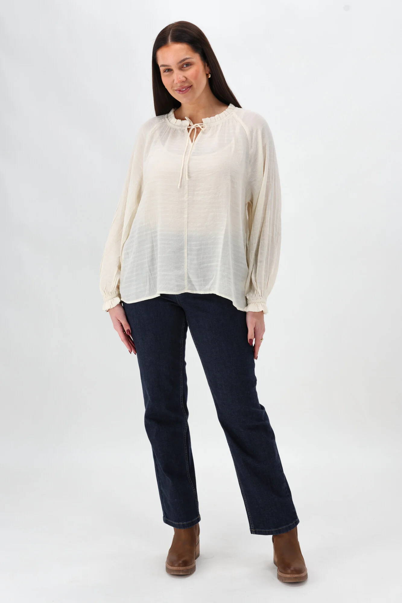 Shine On Label Harvest Poet Blouse Vintage White - Image 8