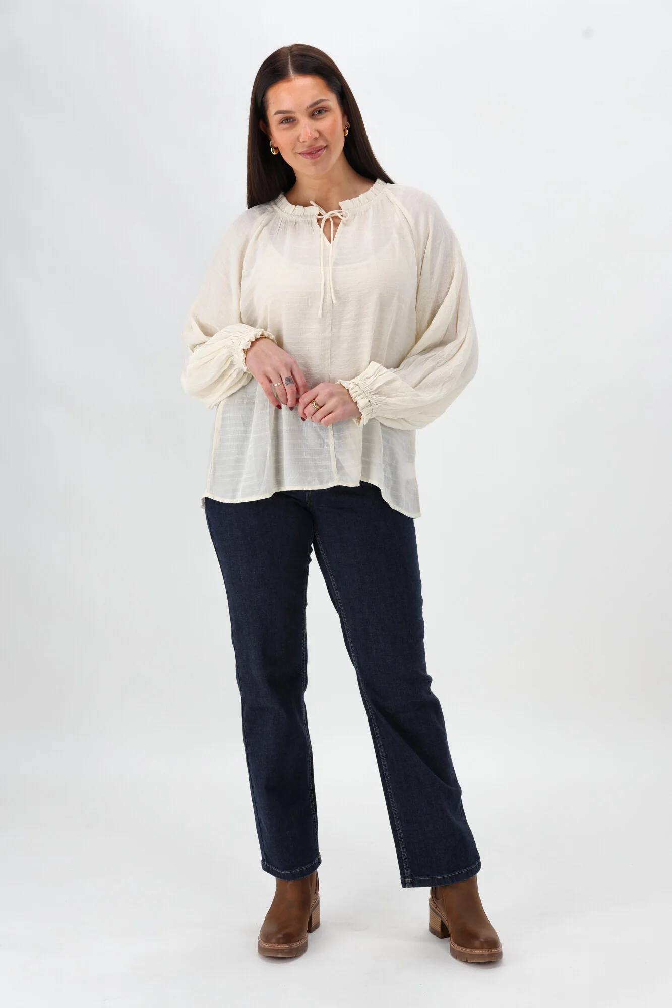 Shine On Label Harvest Poet Blouse Vintage White - Image 9