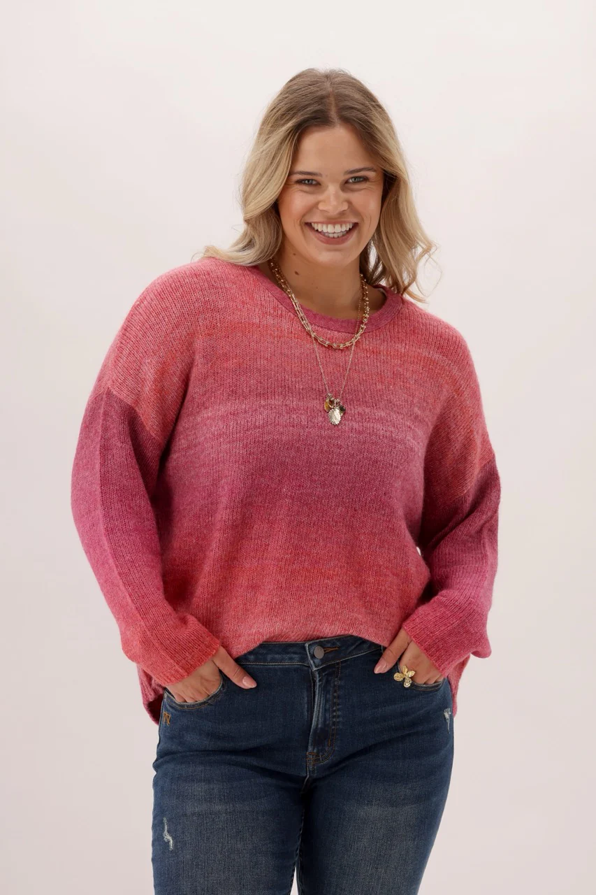 Shine On Label Hayes Jumper Red Pink Ombre - Image 2