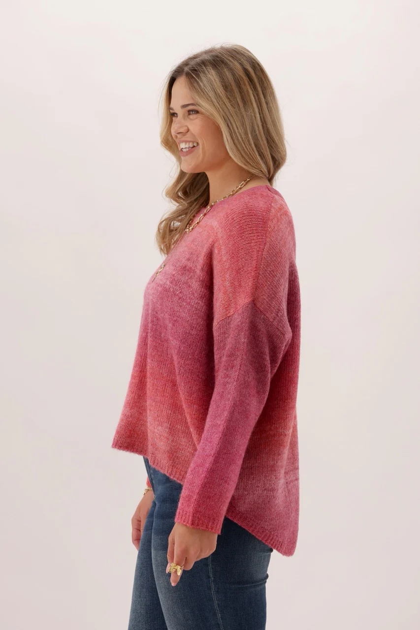 Shine On Label Hayes Jumper Red Pink Ombre - Image 3