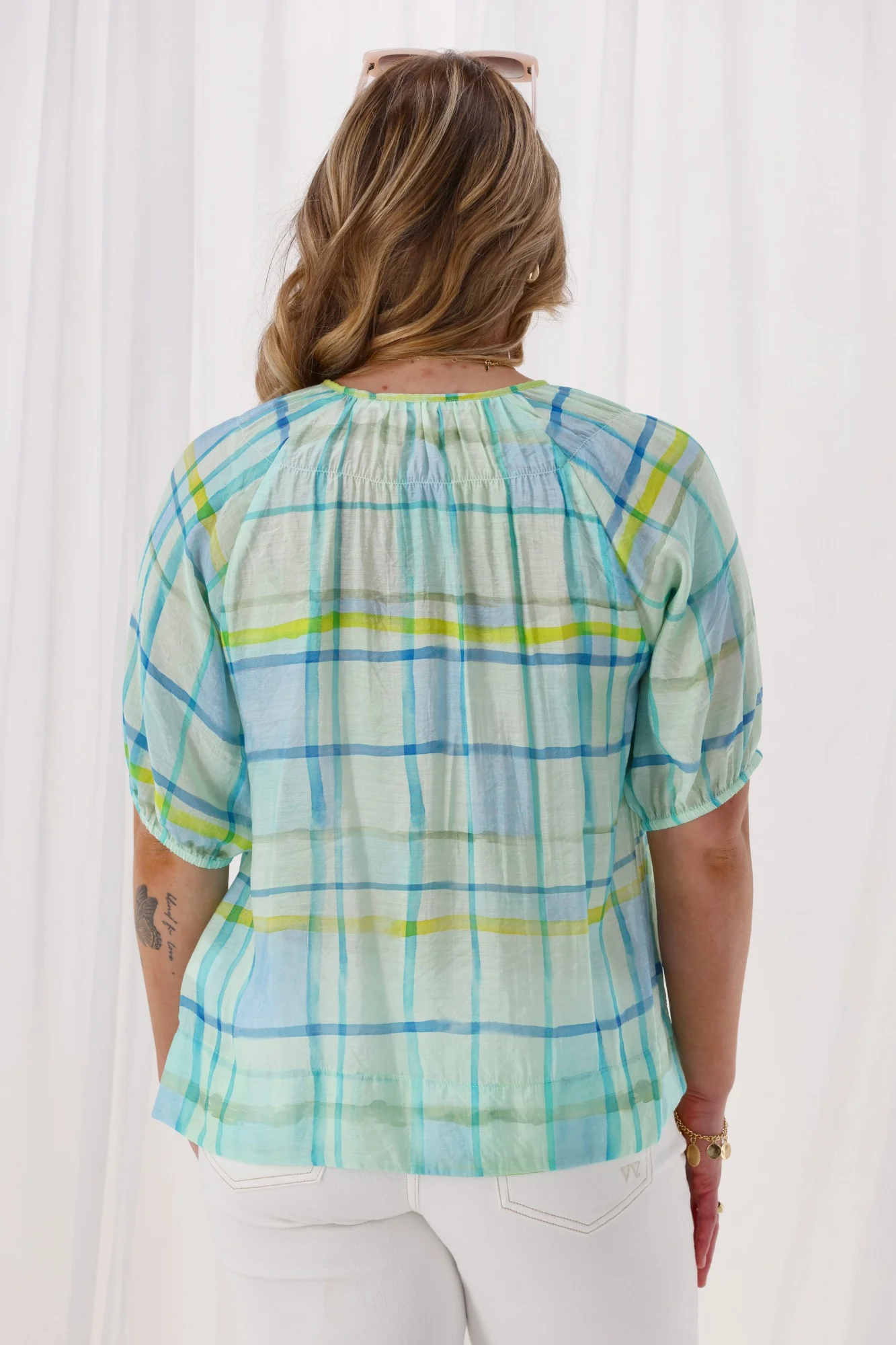 Shine On Label Katalina Top Blue Check - Image 5