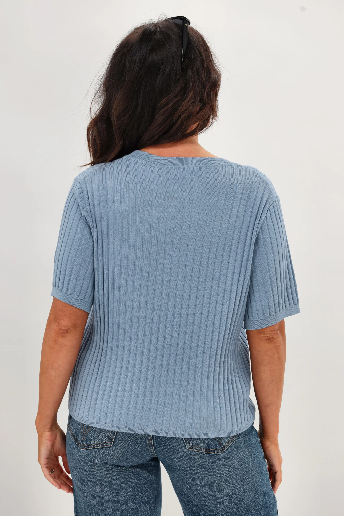 Shine On Label Katie Rib Knit Tee Pale Blue - Image 10