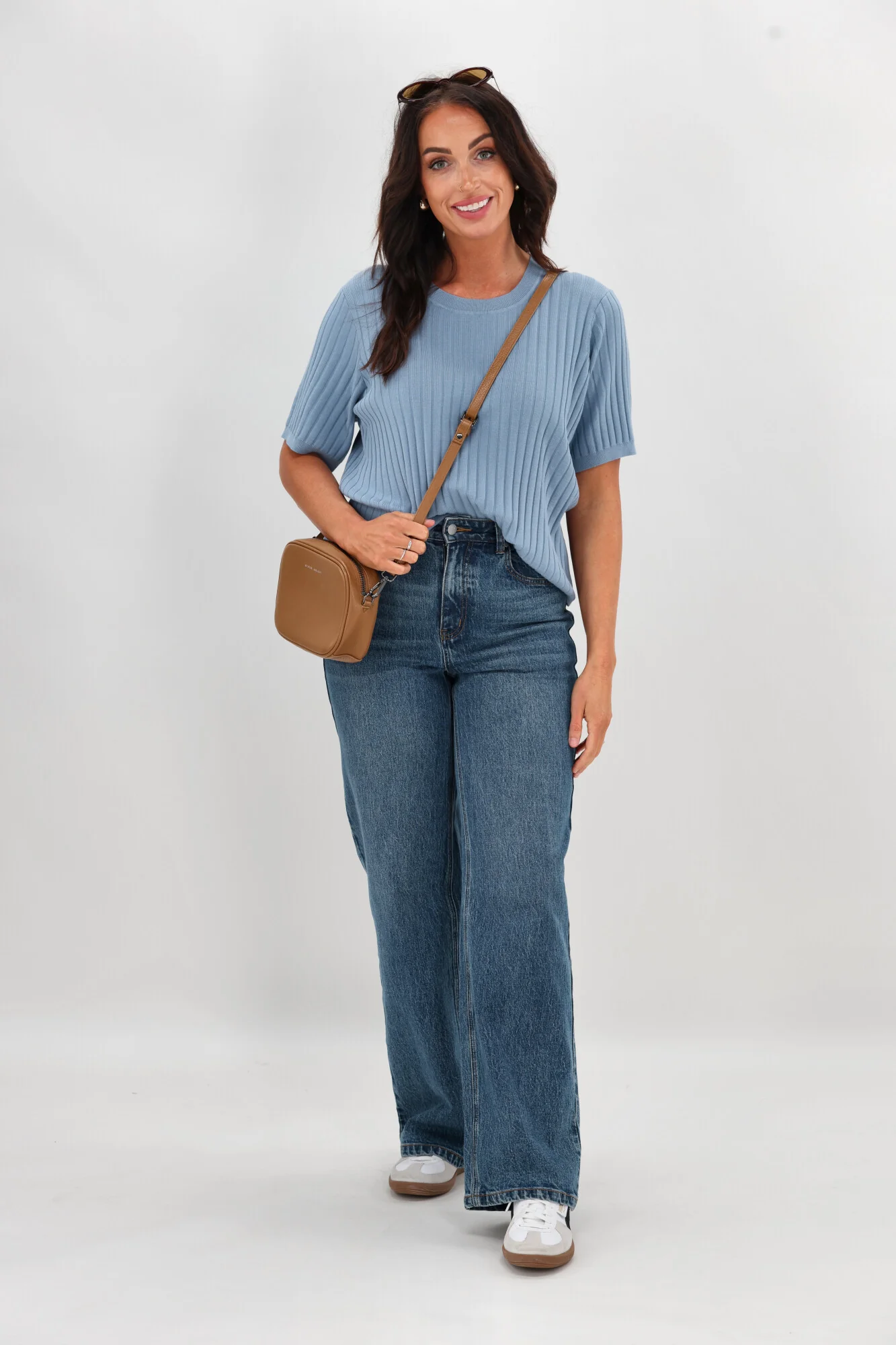 Shine On Label Katie Rib Knit Tee Pale Blue - Image 6